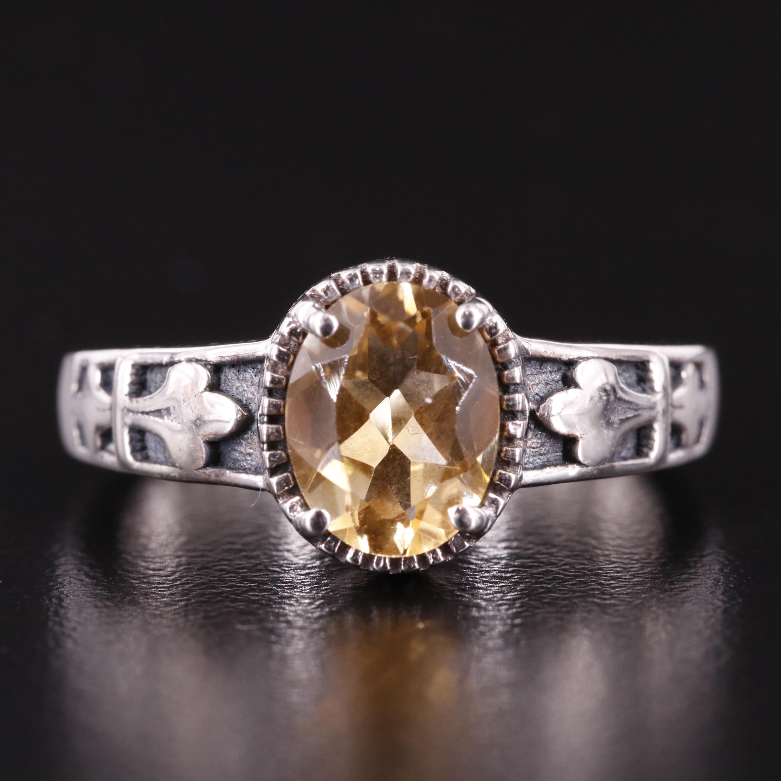 Sterling Citrine Ring