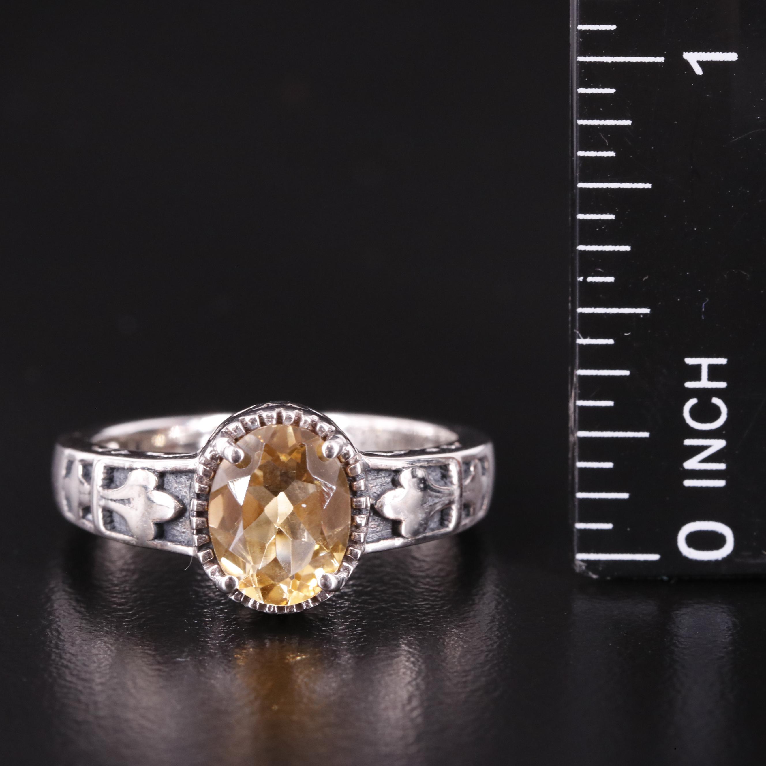 Sterling Citrine Ring