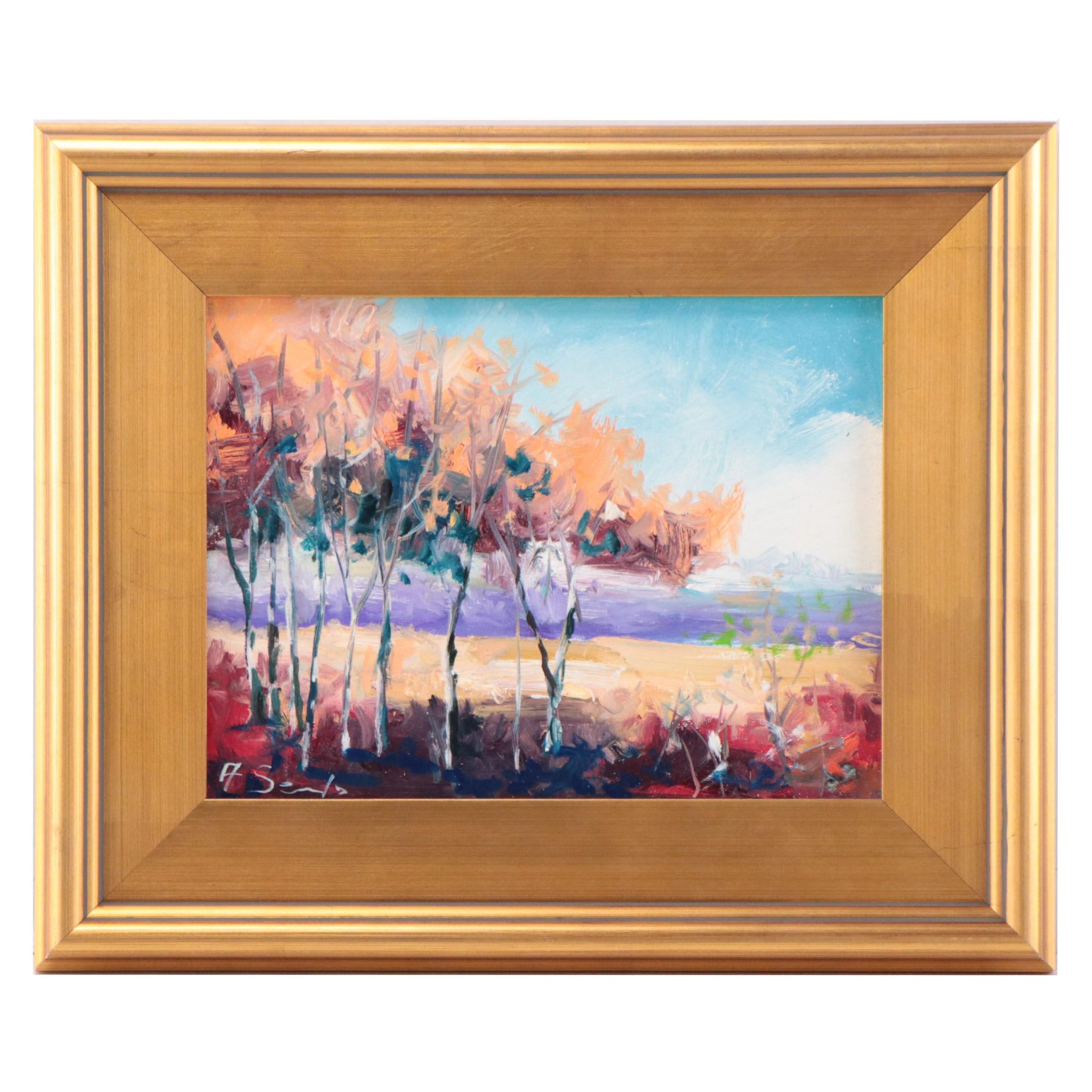 Andrew Semberecki Expressionist Style Oil Painting, 21st Century