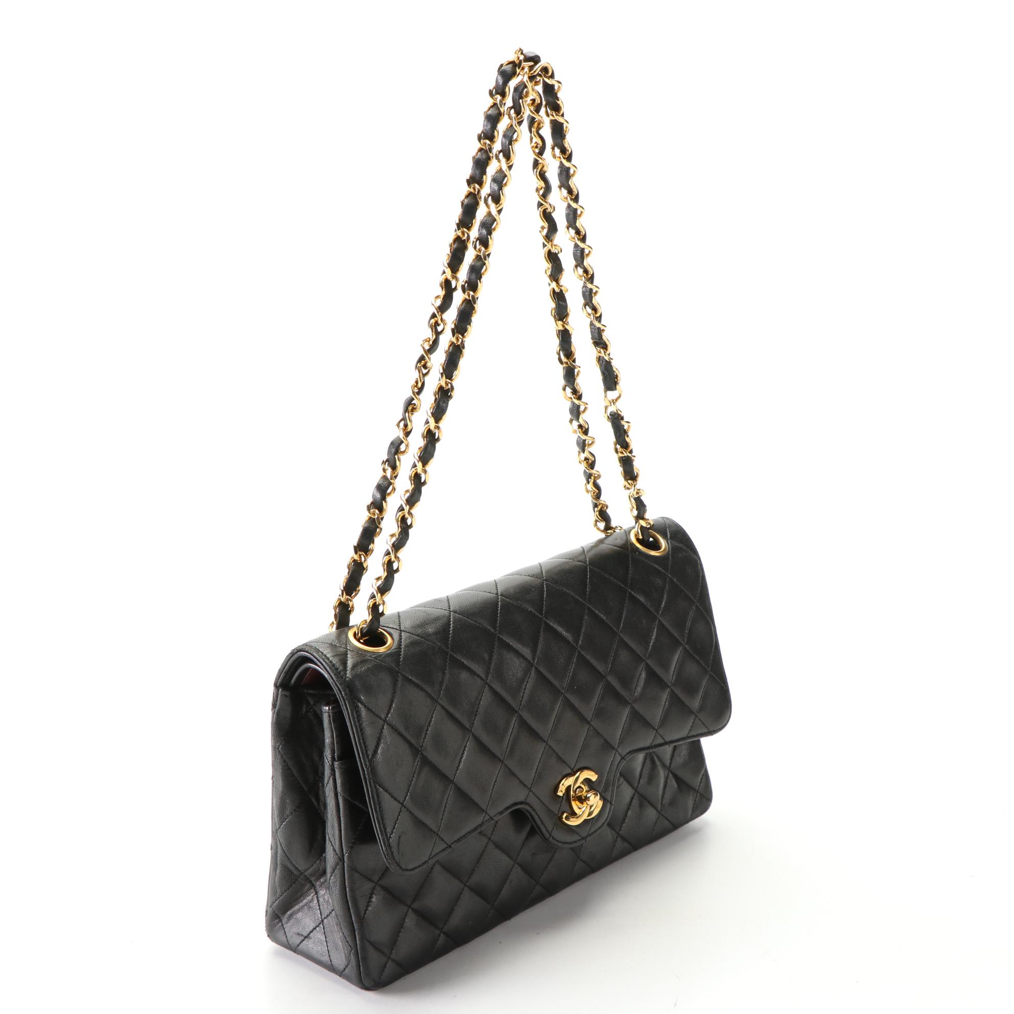 Chanel Timeless Classic Double Flap Handbag in Black Quilted Lambskin