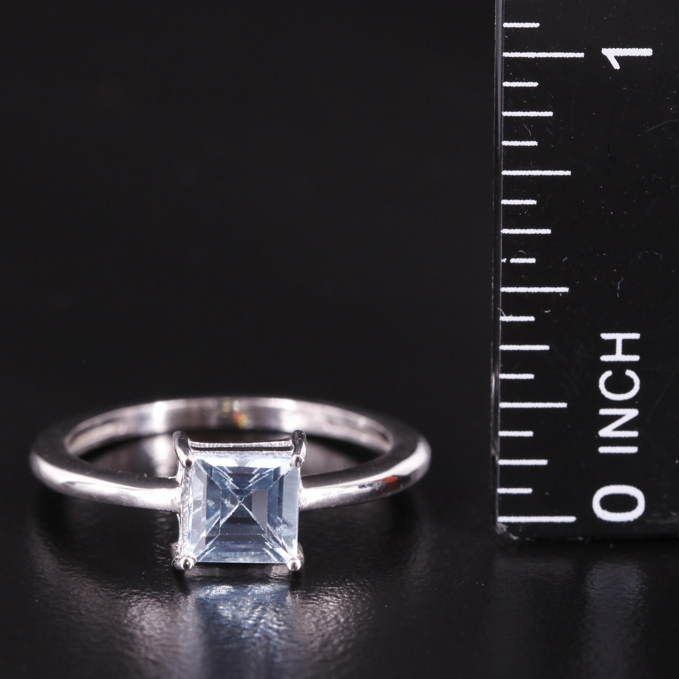 Sterling Blue Topaz Solitaire Ring