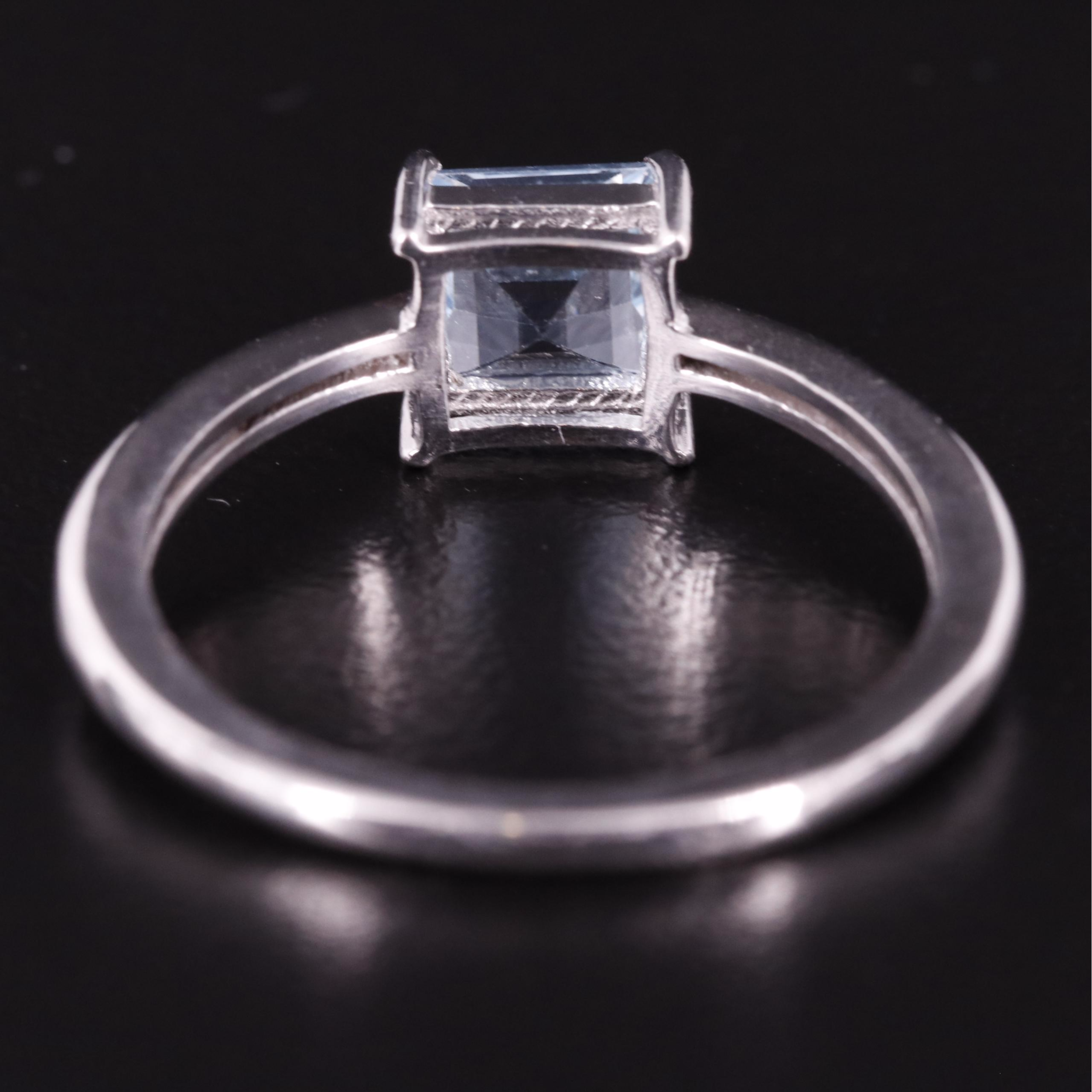 Sterling Blue Topaz Solitaire Ring