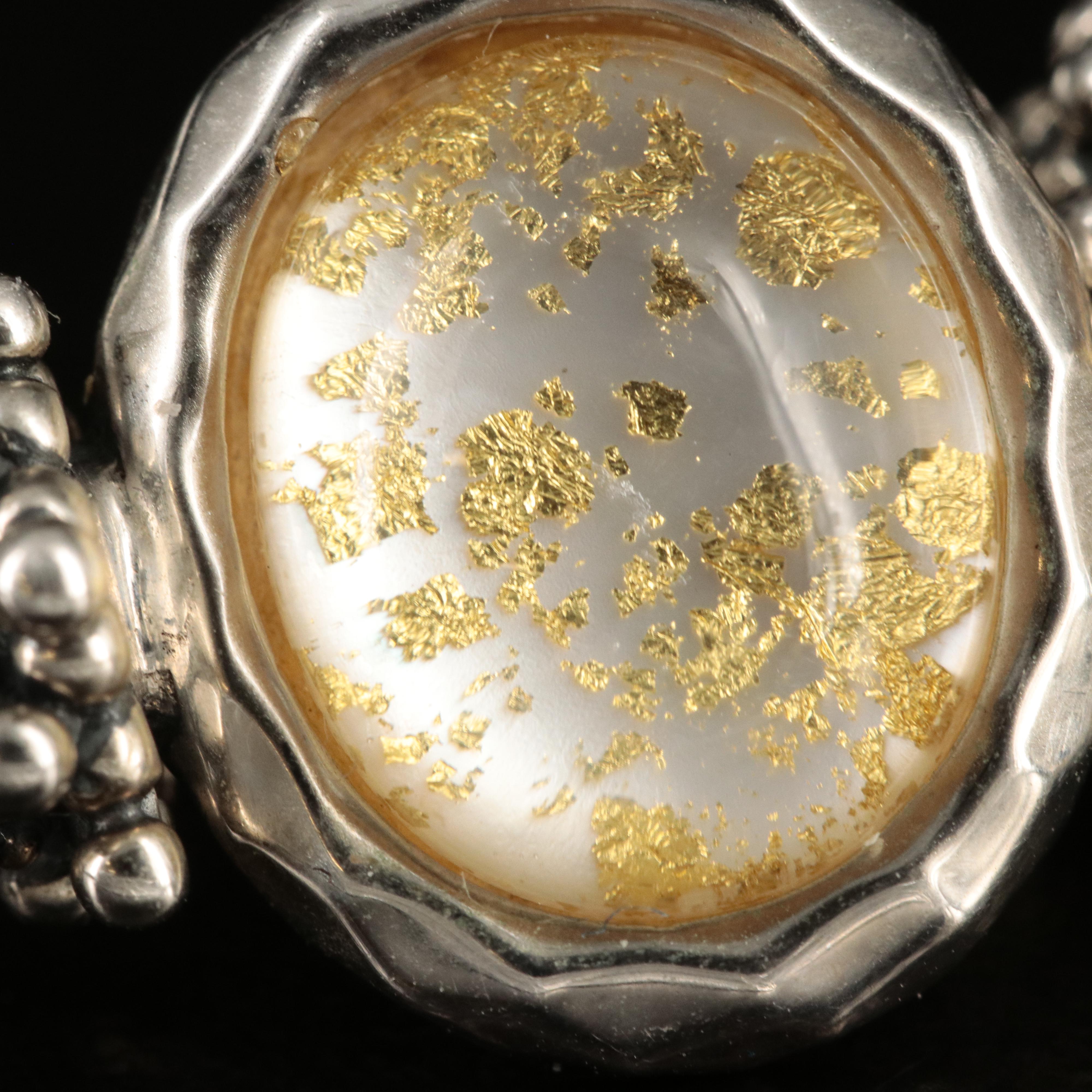 Michael Dawkins Sterling Quartz and Mother-of-Pearl Double Earrings