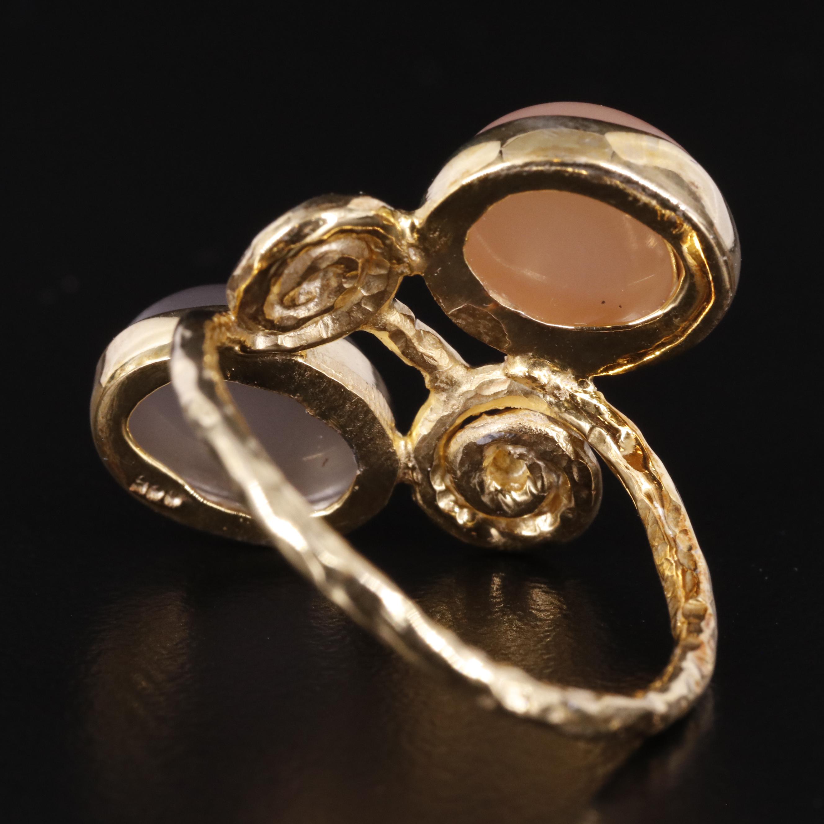 Sterling Moonstone Toi et Moi Ring