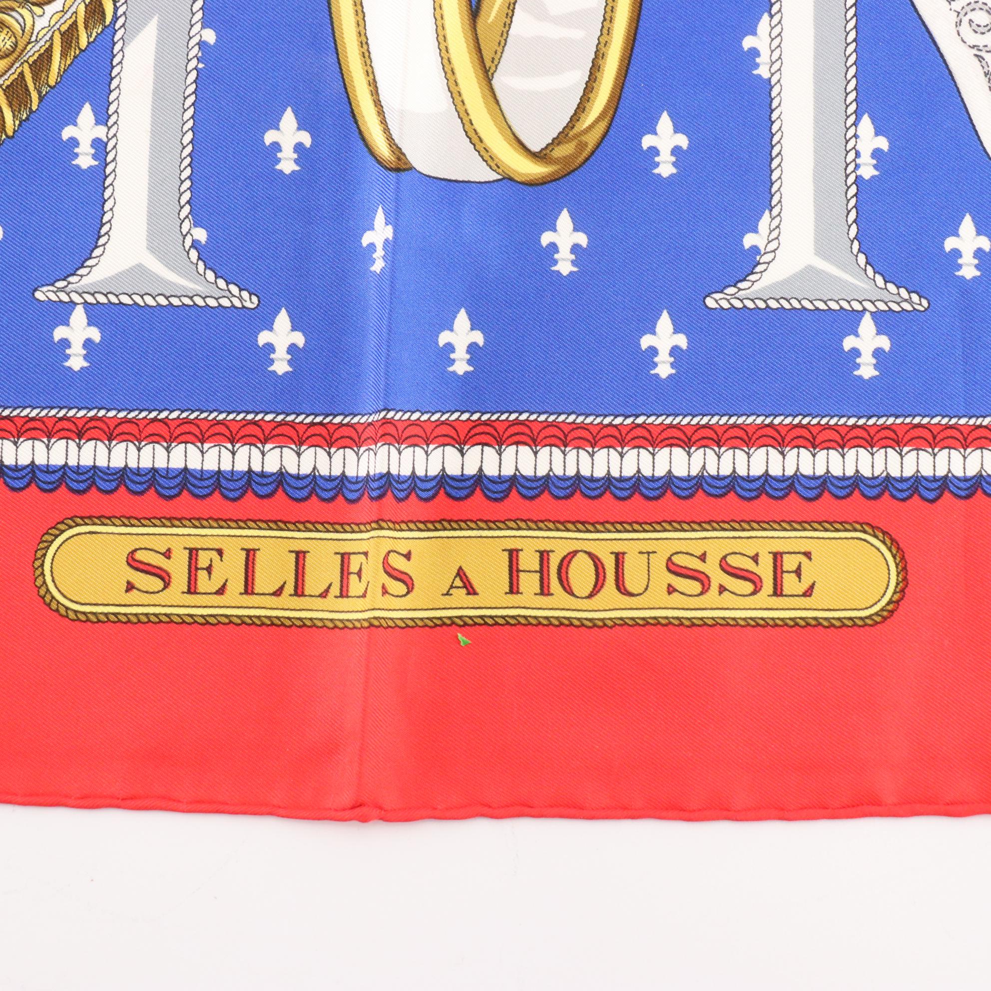 Hermès Early Issue "Selles a Housse" Scarf 90 in Silk Twill