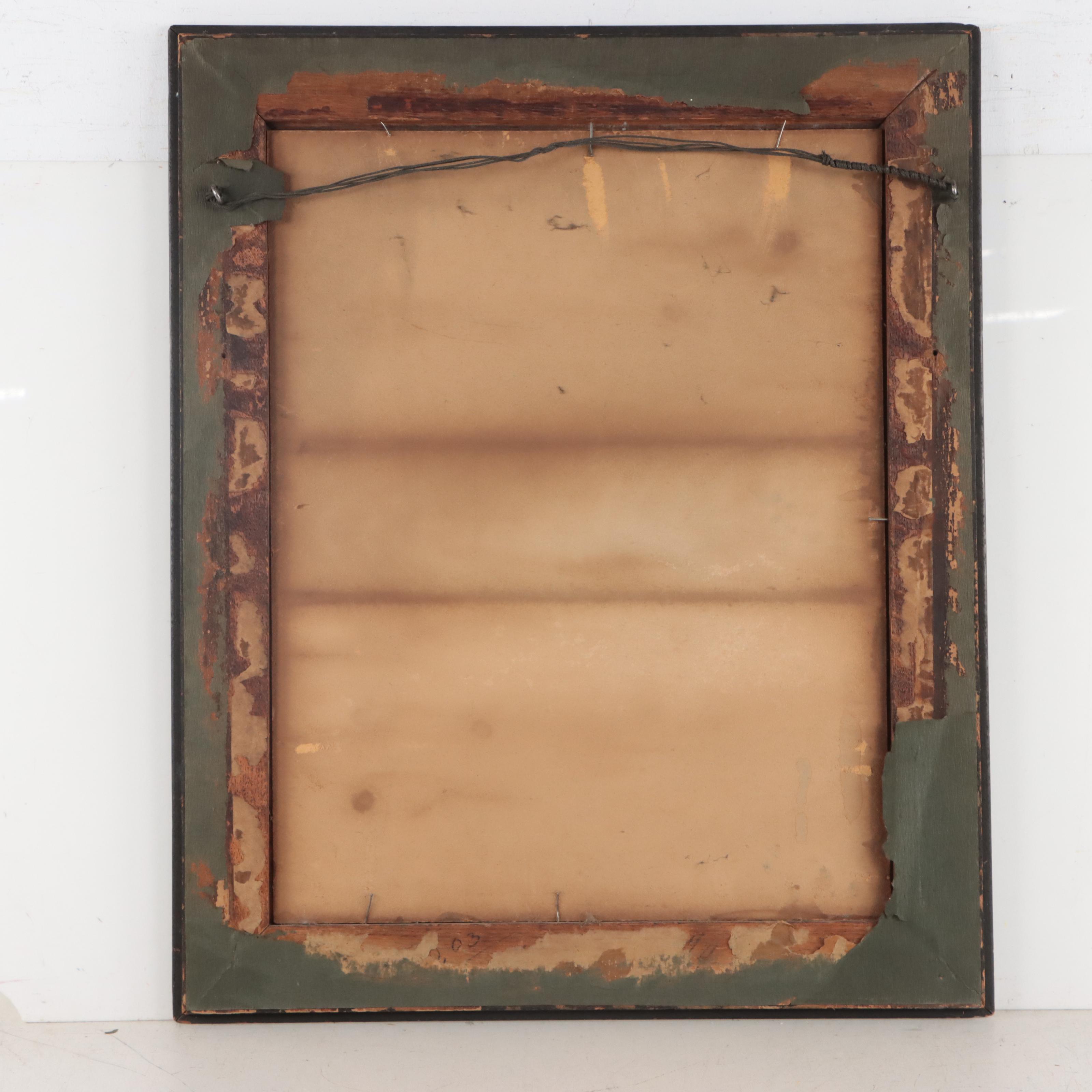 Oil Painting of Figure Peeling Fruit