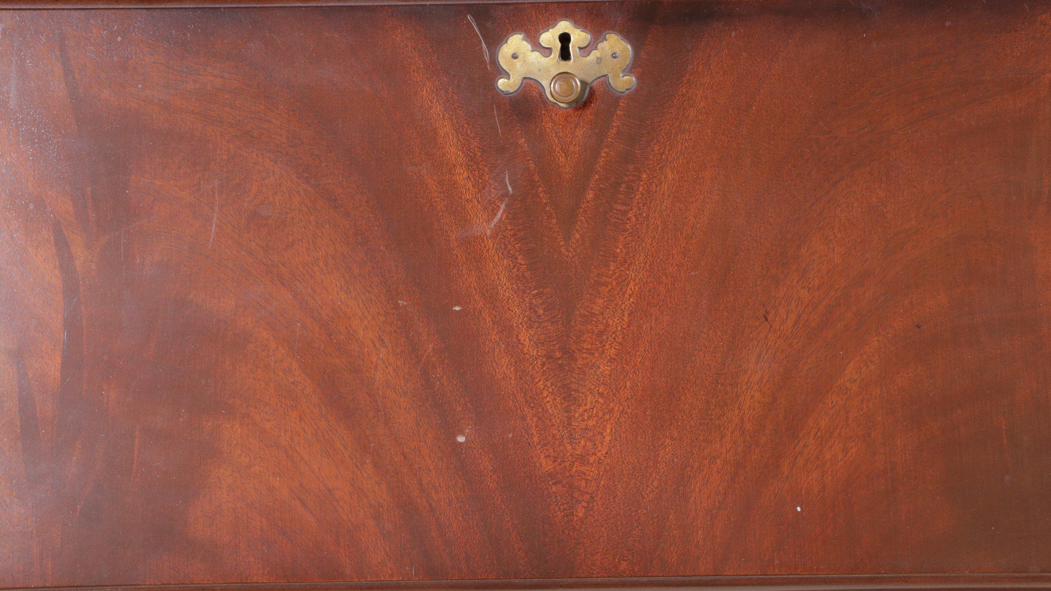 Jasper Cabinet Chippendale Style Mahogany Secretary Bookcase, Late 20th Century