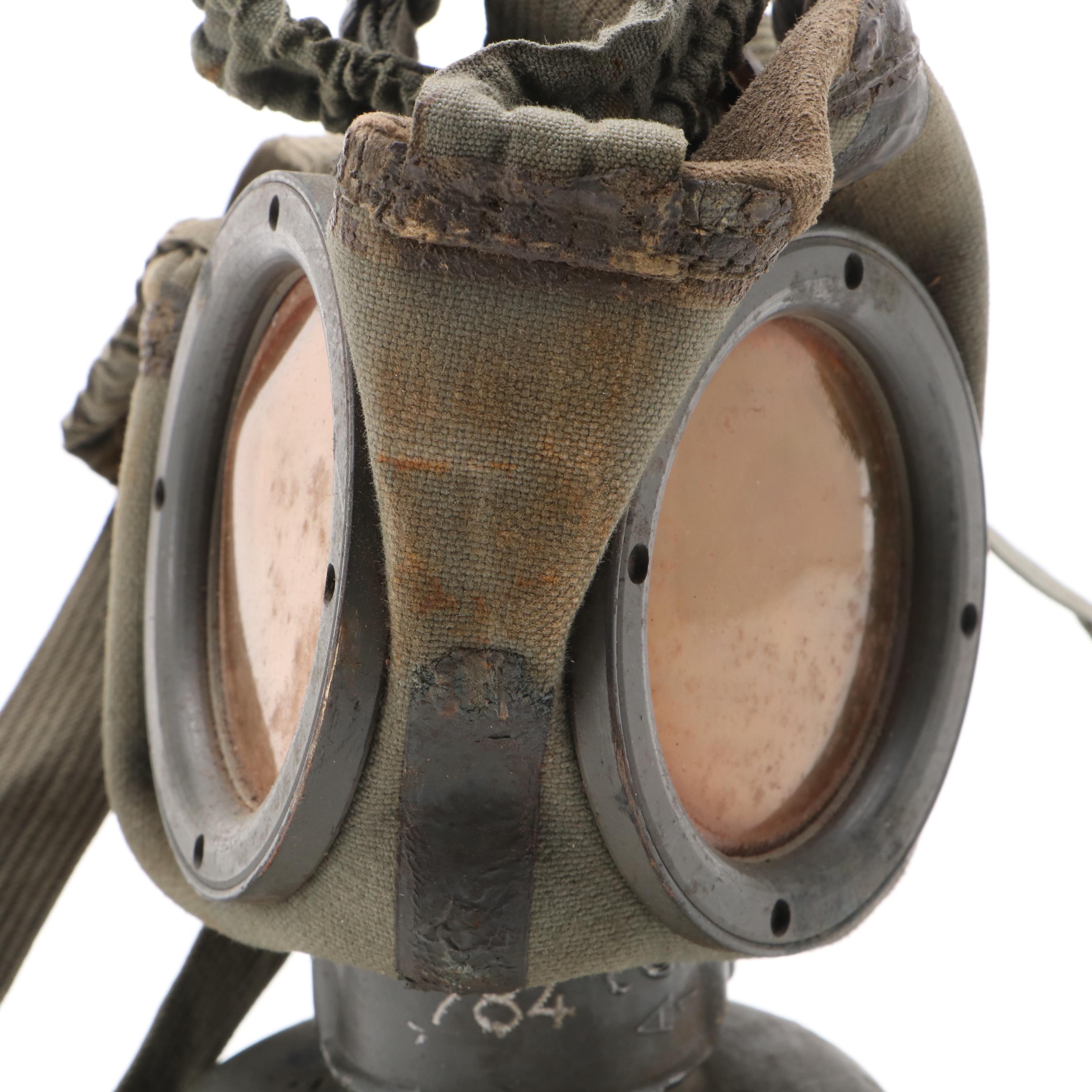 World War II German Gas Mask with Canister