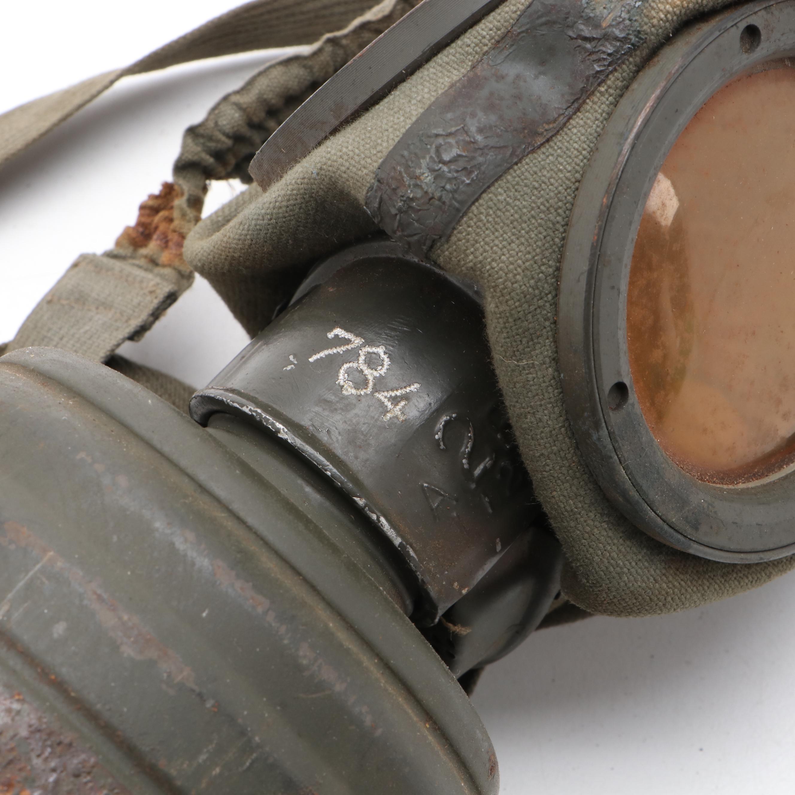 World War II German Gas Mask with Canister