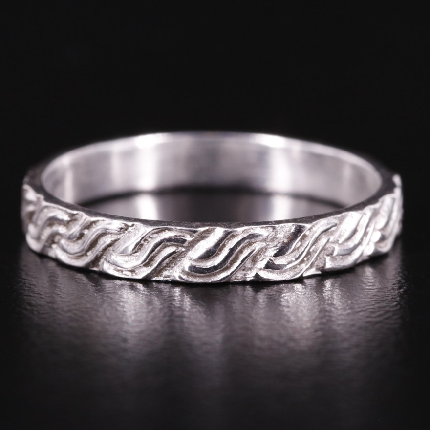 Sterling Wave Patterned Band