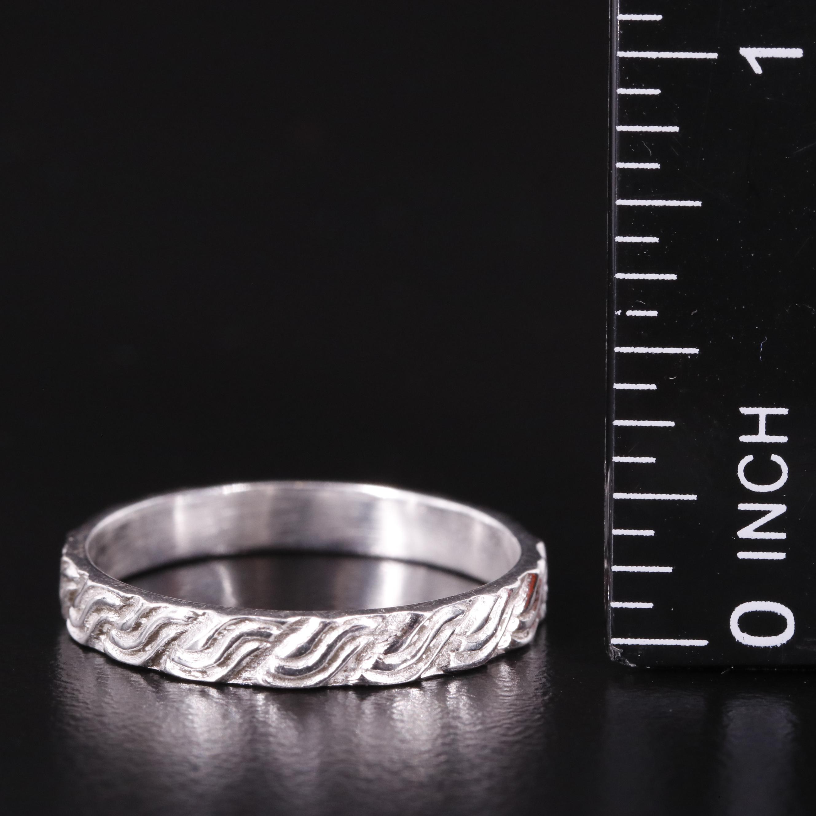 Sterling Wave Patterned Band