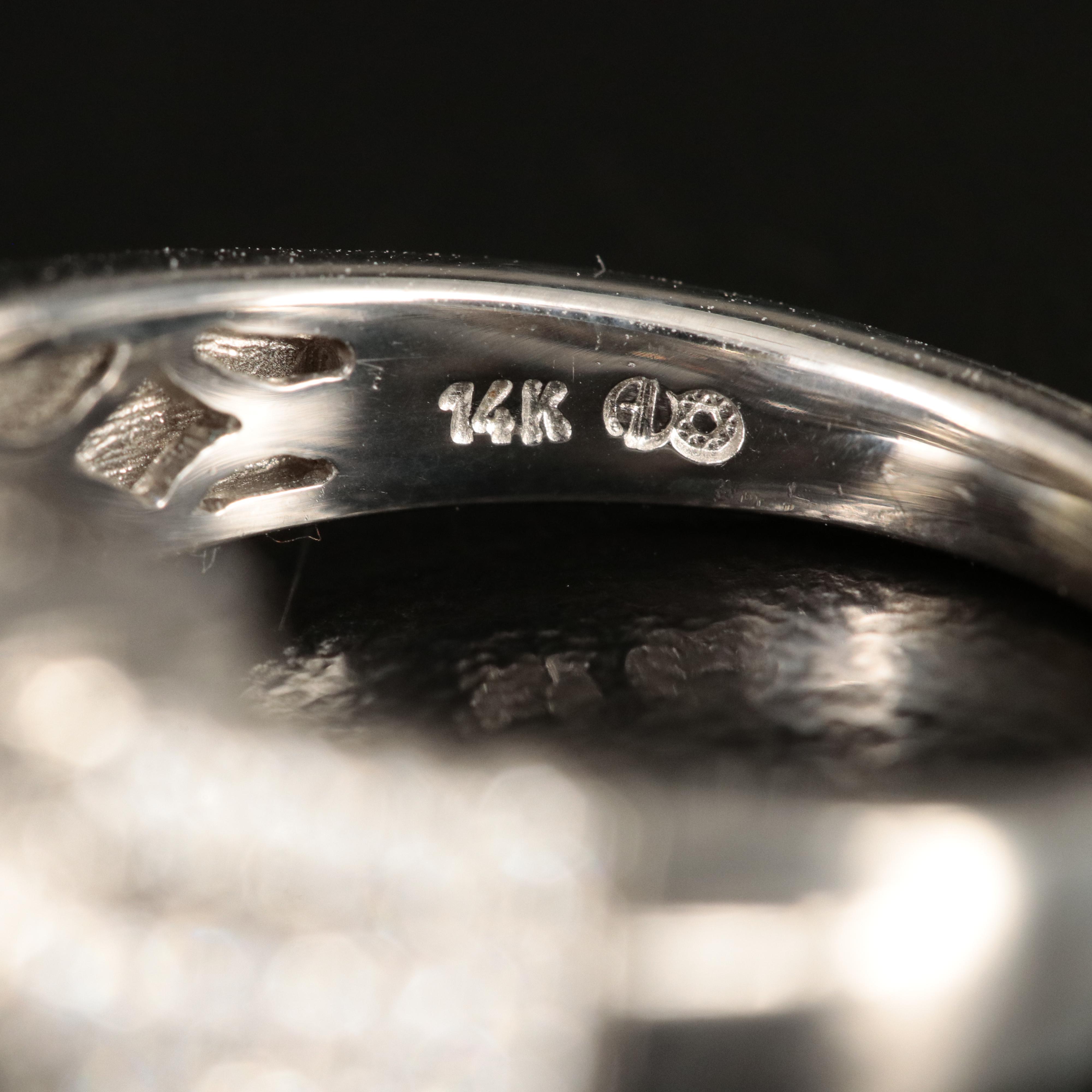 14K 1.00 CTW Diamond Halo Square Ring