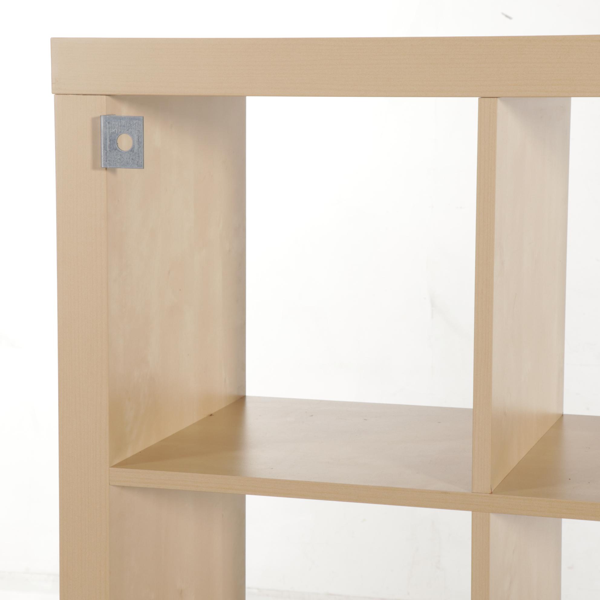 Contemporary 16-Bay Wooden Finish Storage Shelf