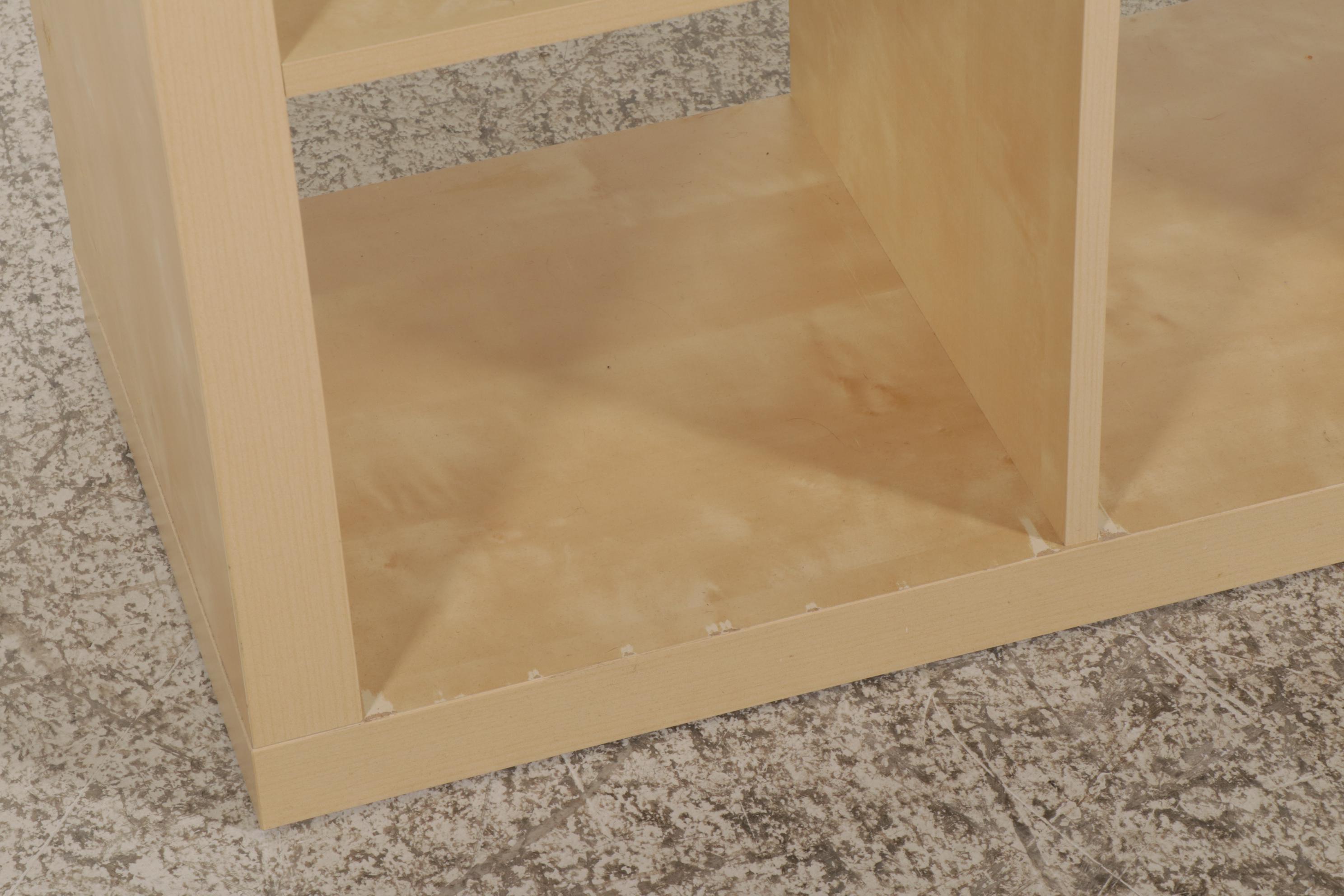 Contemporary 16-Bay Wooden Finish Storage Shelf