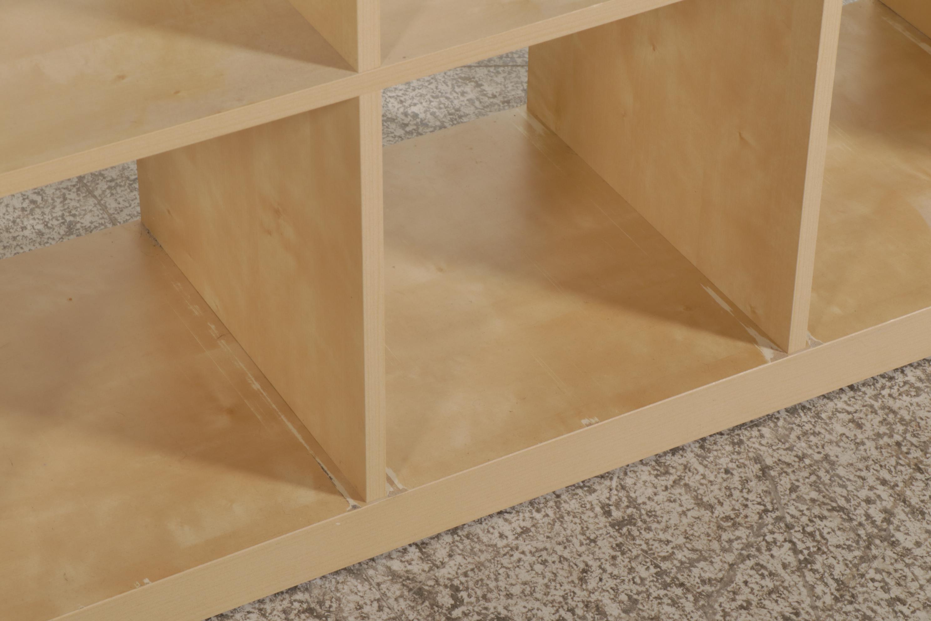 Contemporary 16-Bay Wooden Finish Storage Shelf