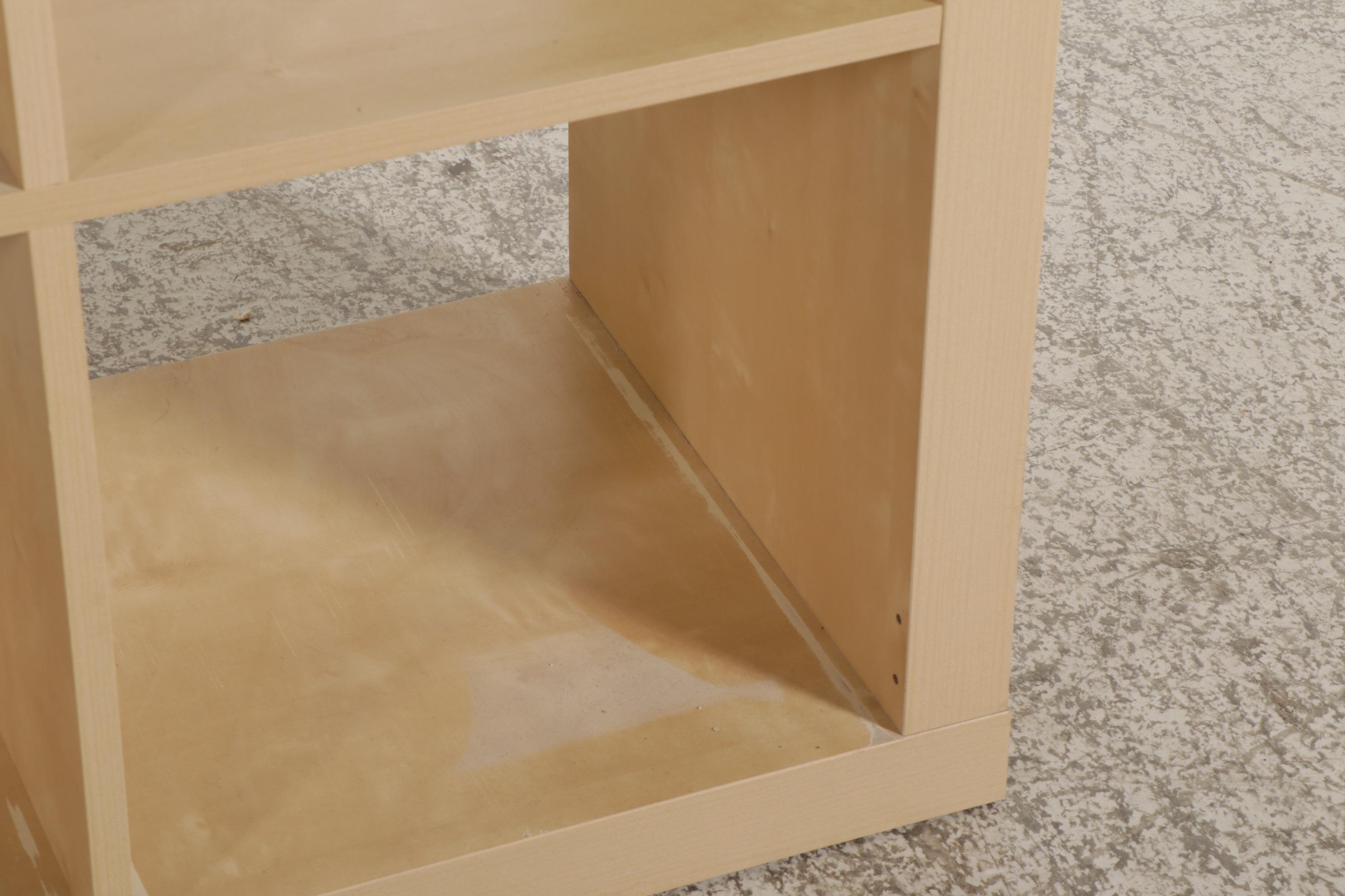 Contemporary 16-Bay Wooden Finish Storage Shelf