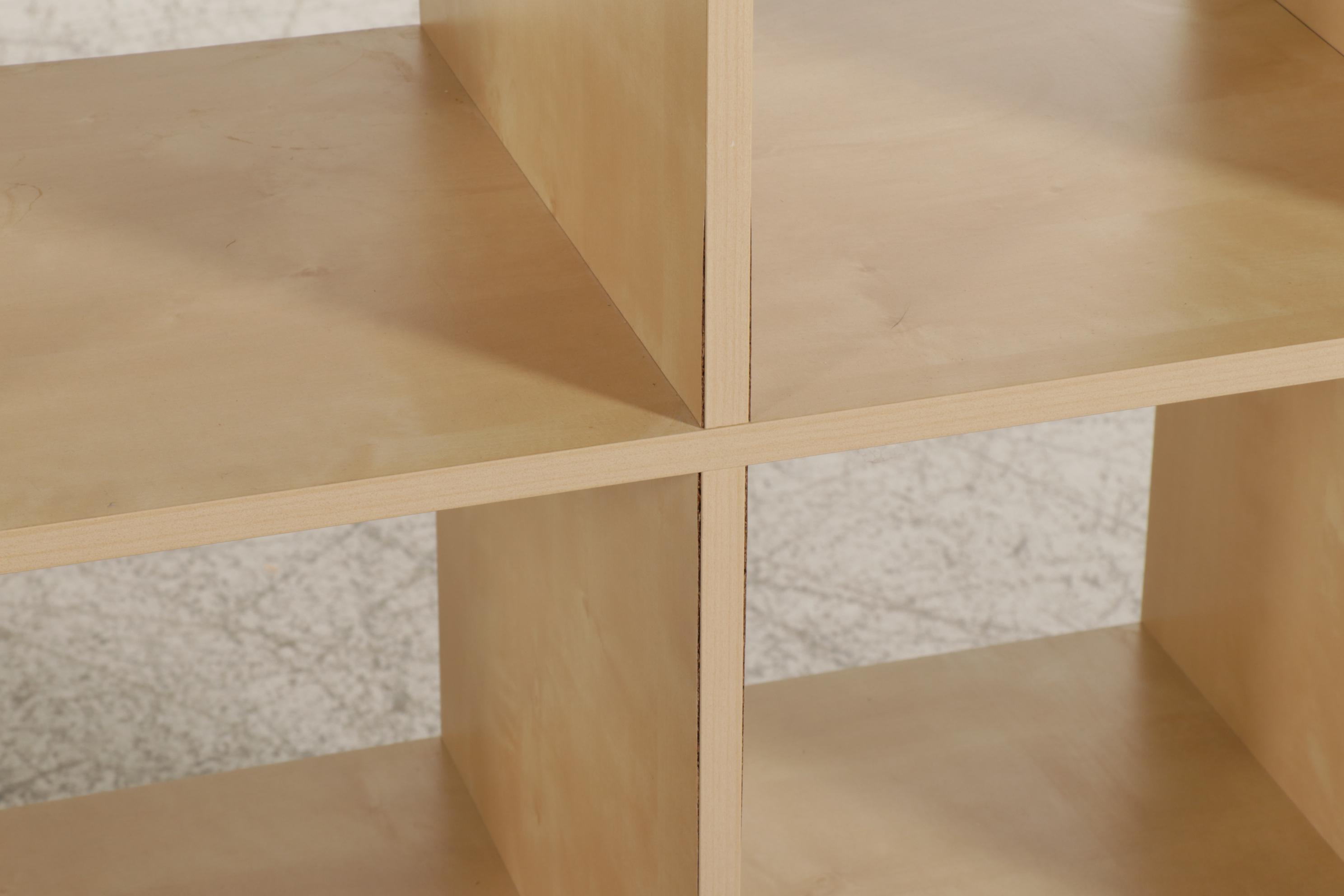 Contemporary 16-Bay Wooden Finish Storage Shelf