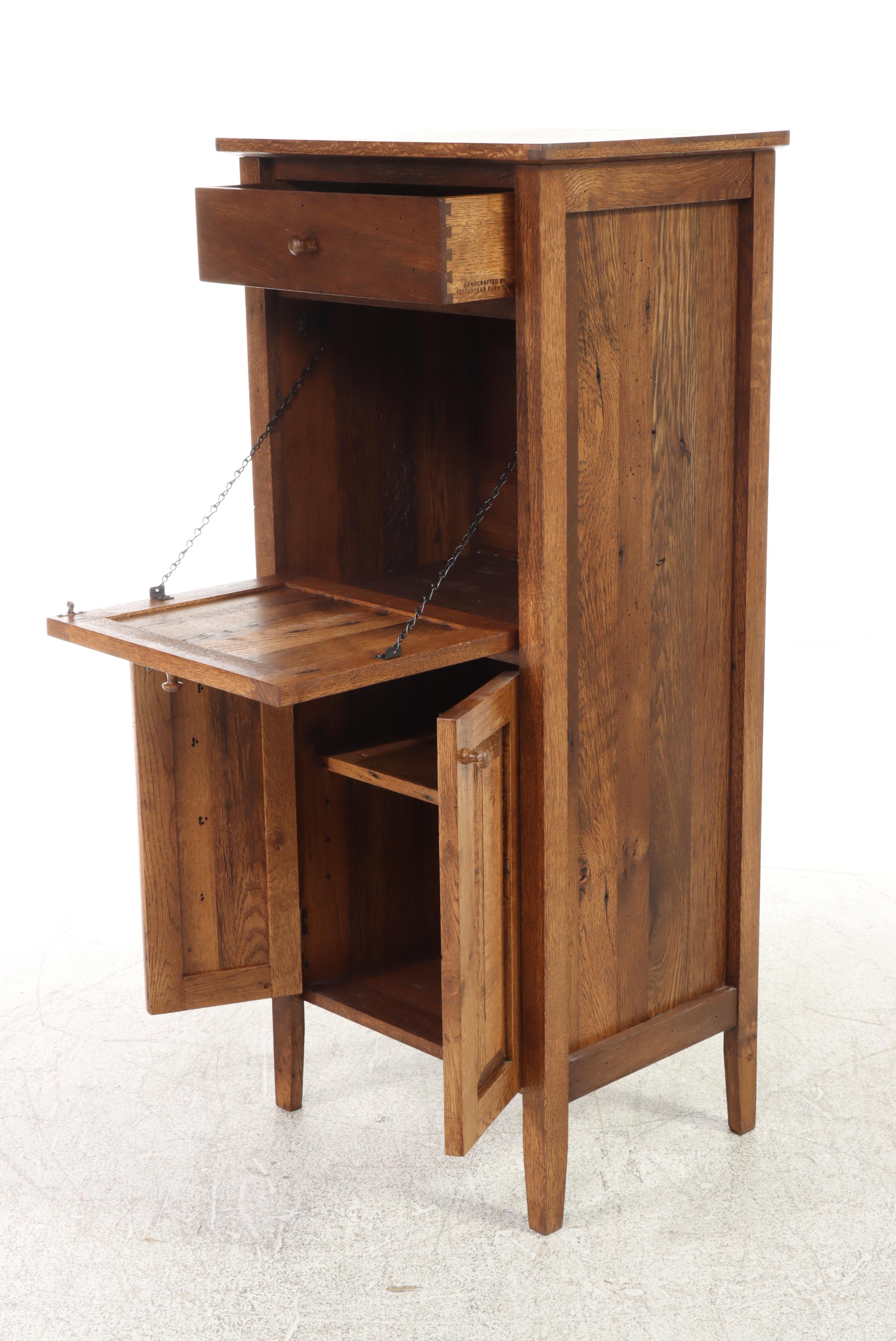 Yesteryear Furniture Shaker Style Chestnut Fall-Front Cupboard