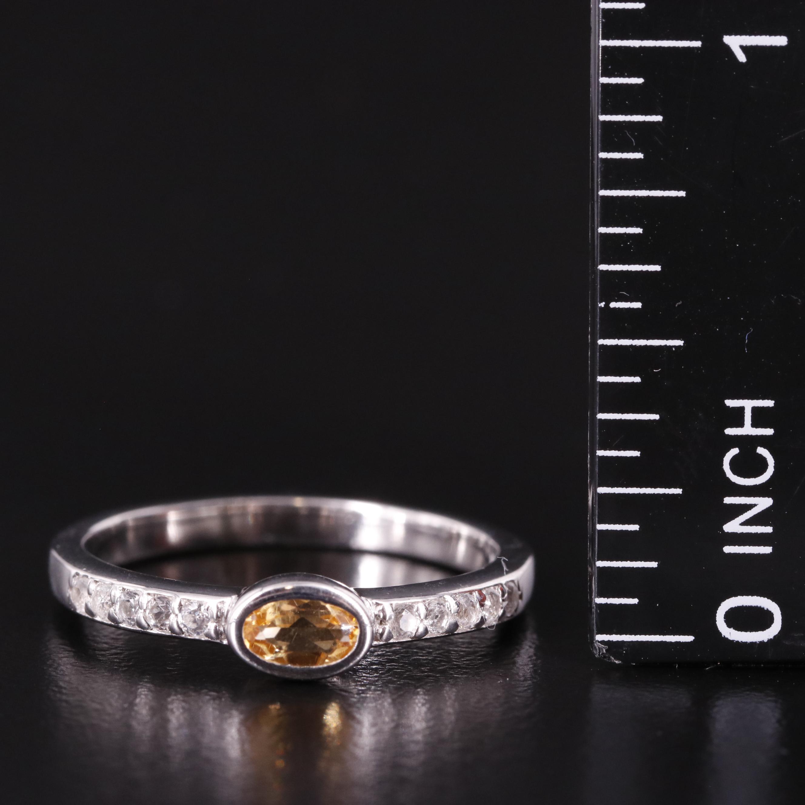 Sterling Citrine and White Topaz Ring