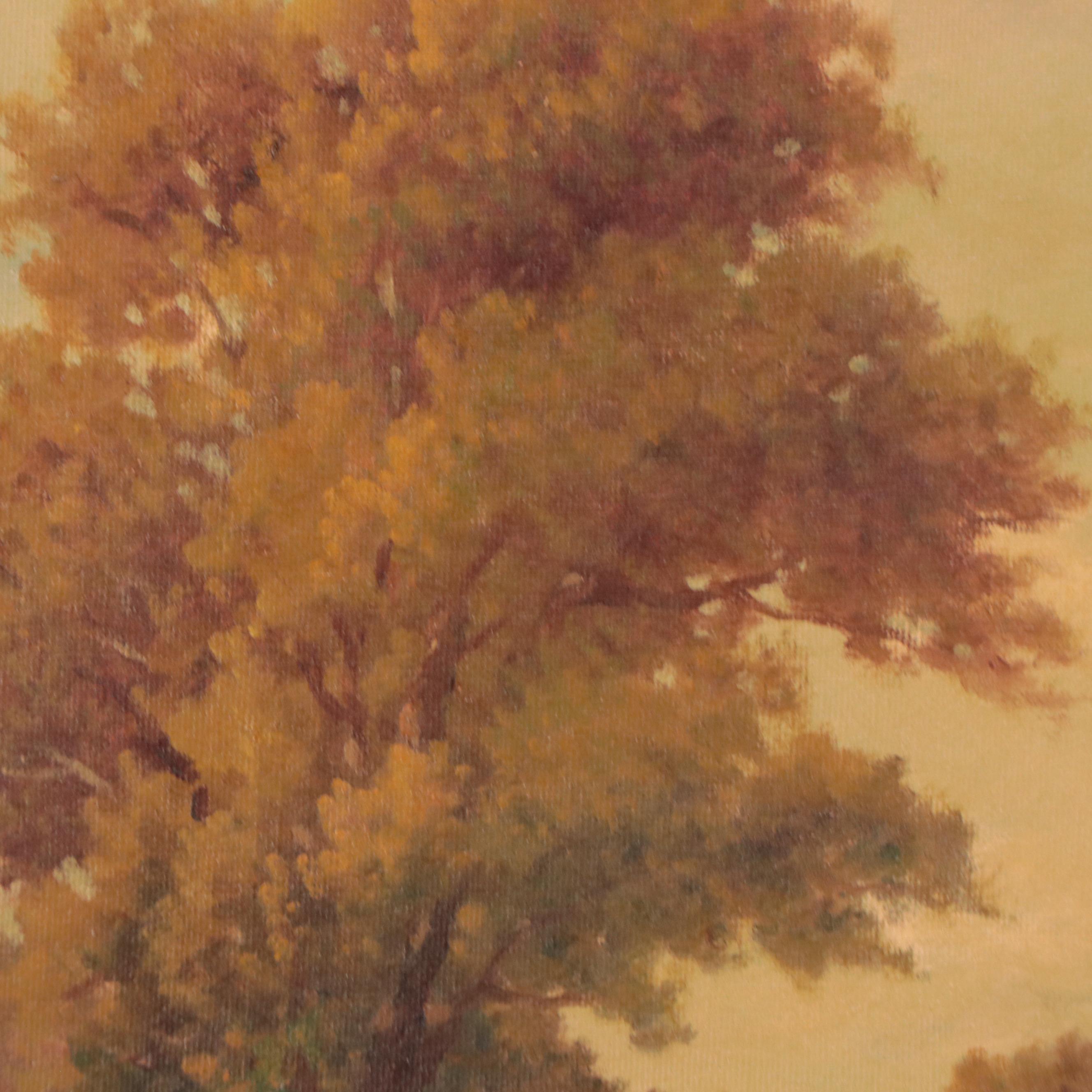 A. Spencer Country Landscape Oil Painting "The Old Bridge"