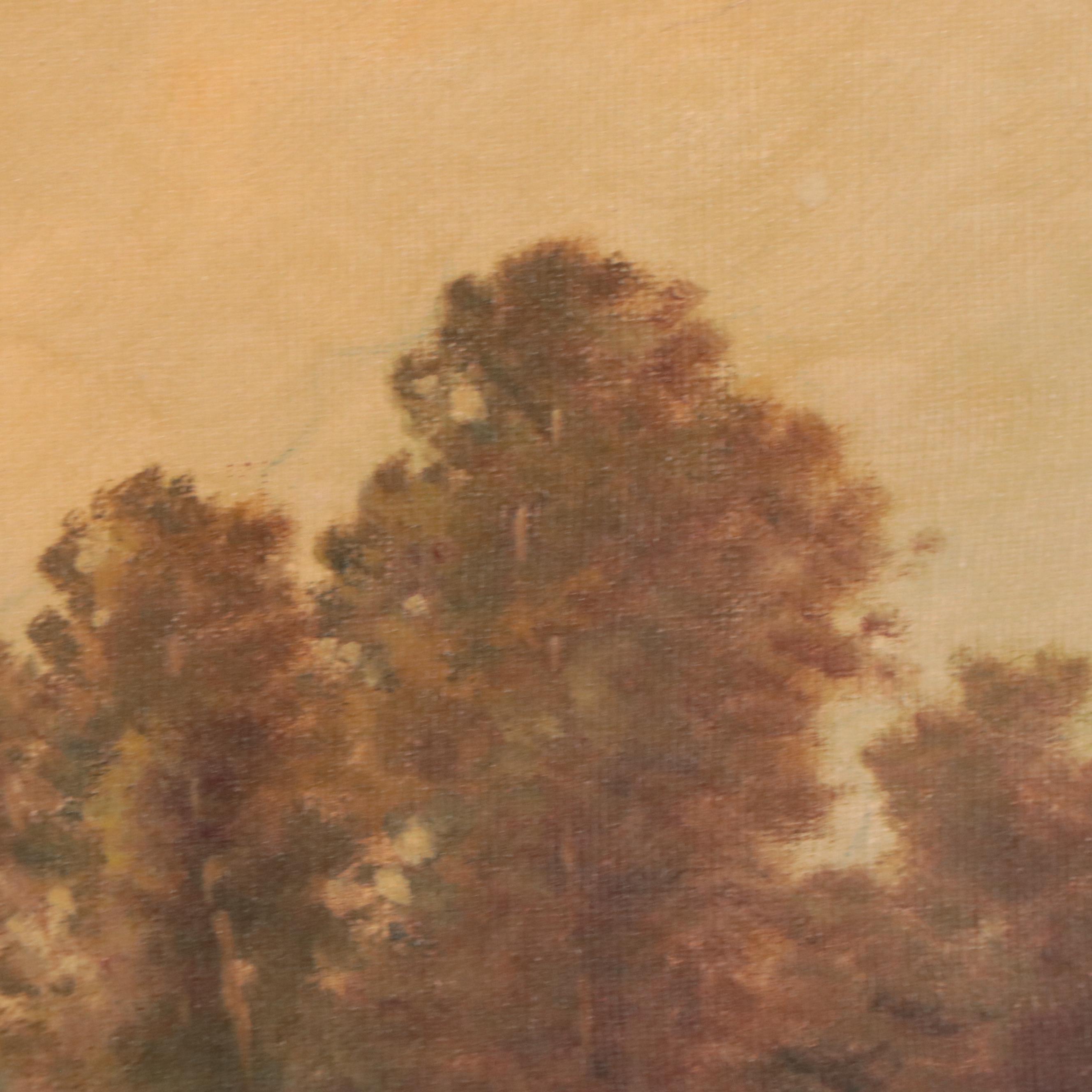 A. Spencer Country Landscape Oil Painting "The Old Bridge"