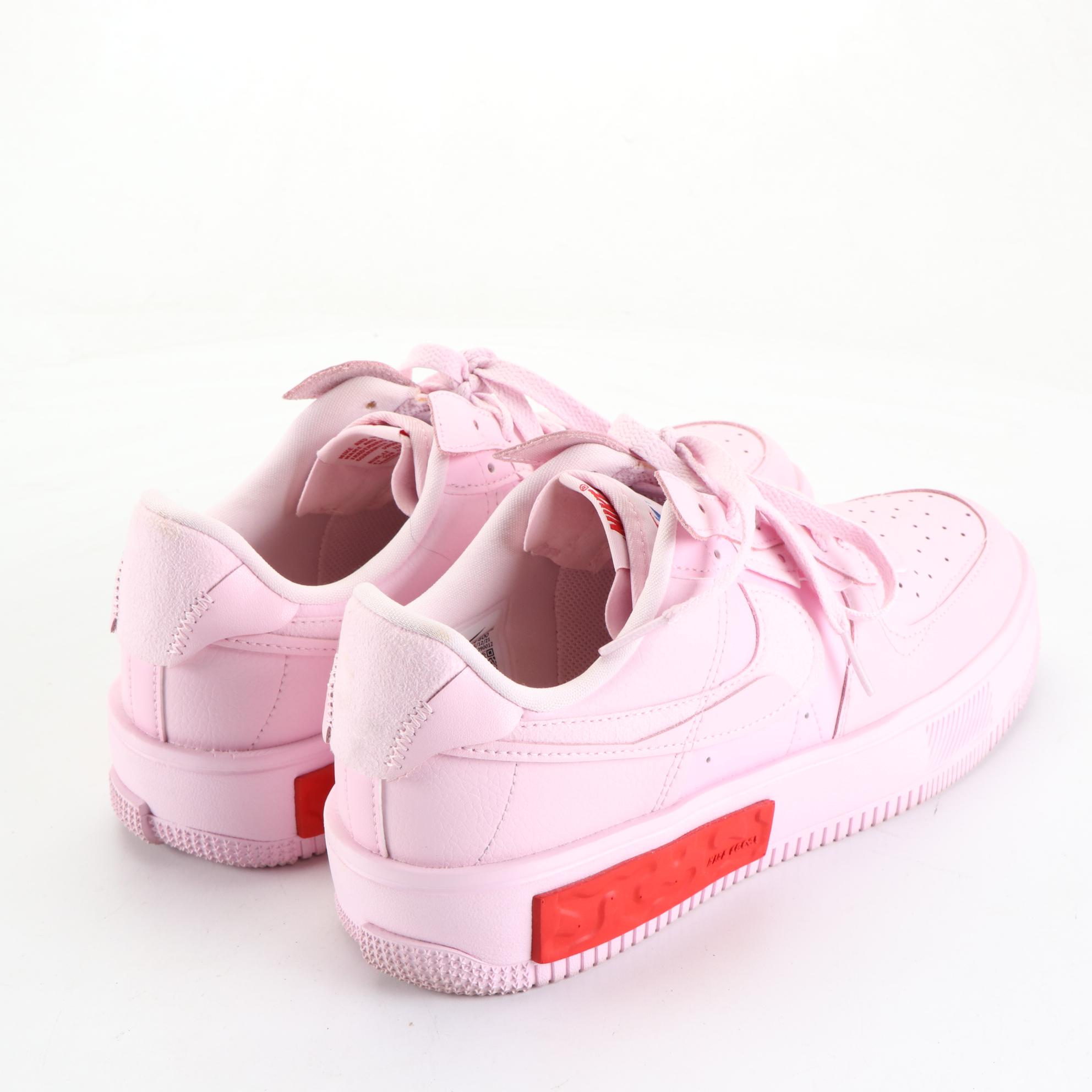 Nike Air Force 1 Fontanka Sneakers in Light Pink and Red Accents with Box