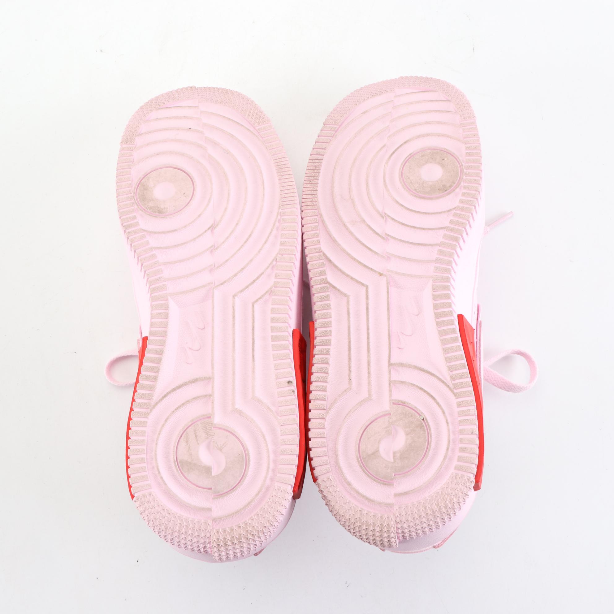 Nike Air Force 1 Fontanka Sneakers in Light Pink and Red Accents with Box