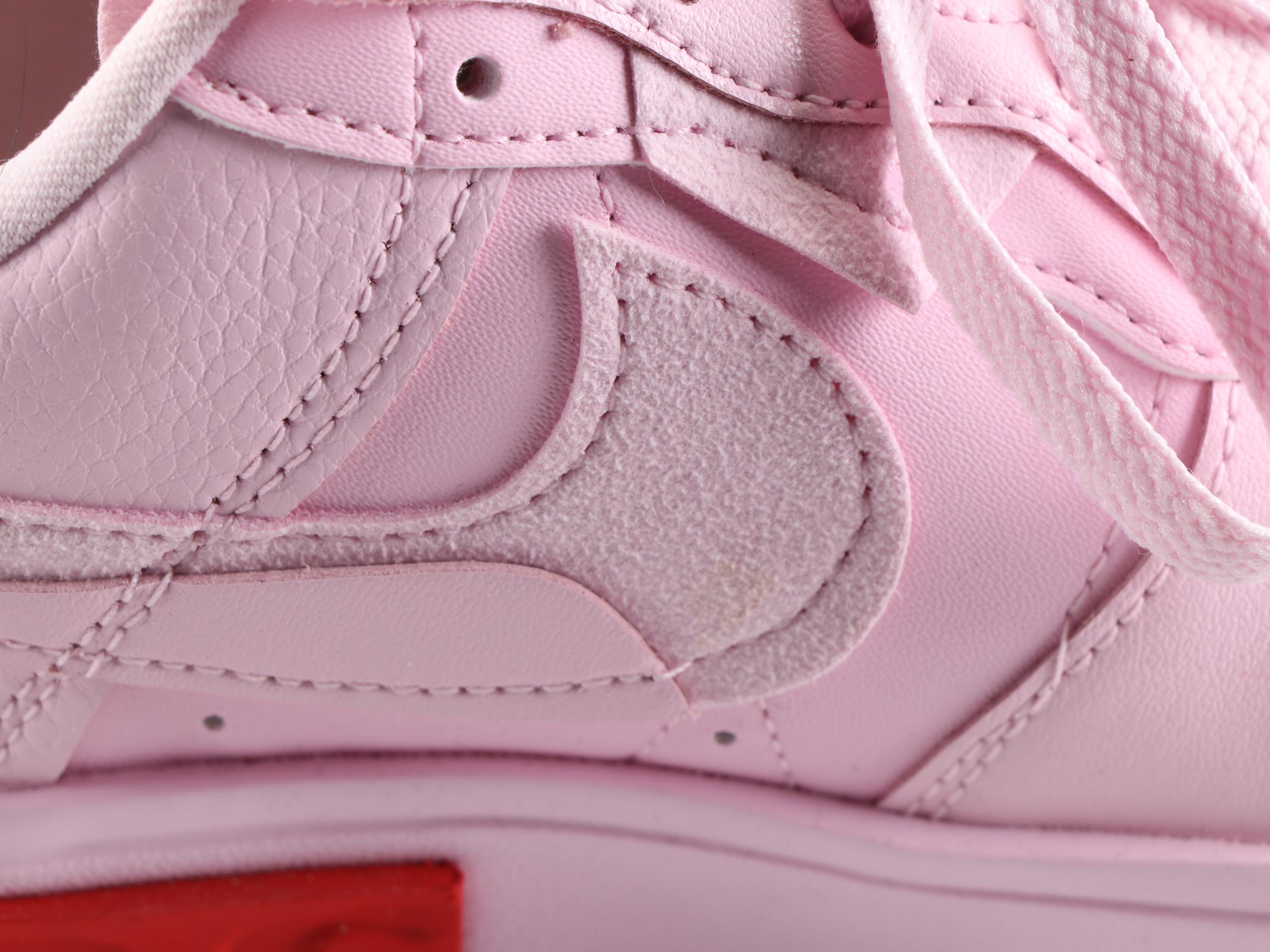 Nike Air Force 1 Fontanka Sneakers in Light Pink and Red Accents with Box