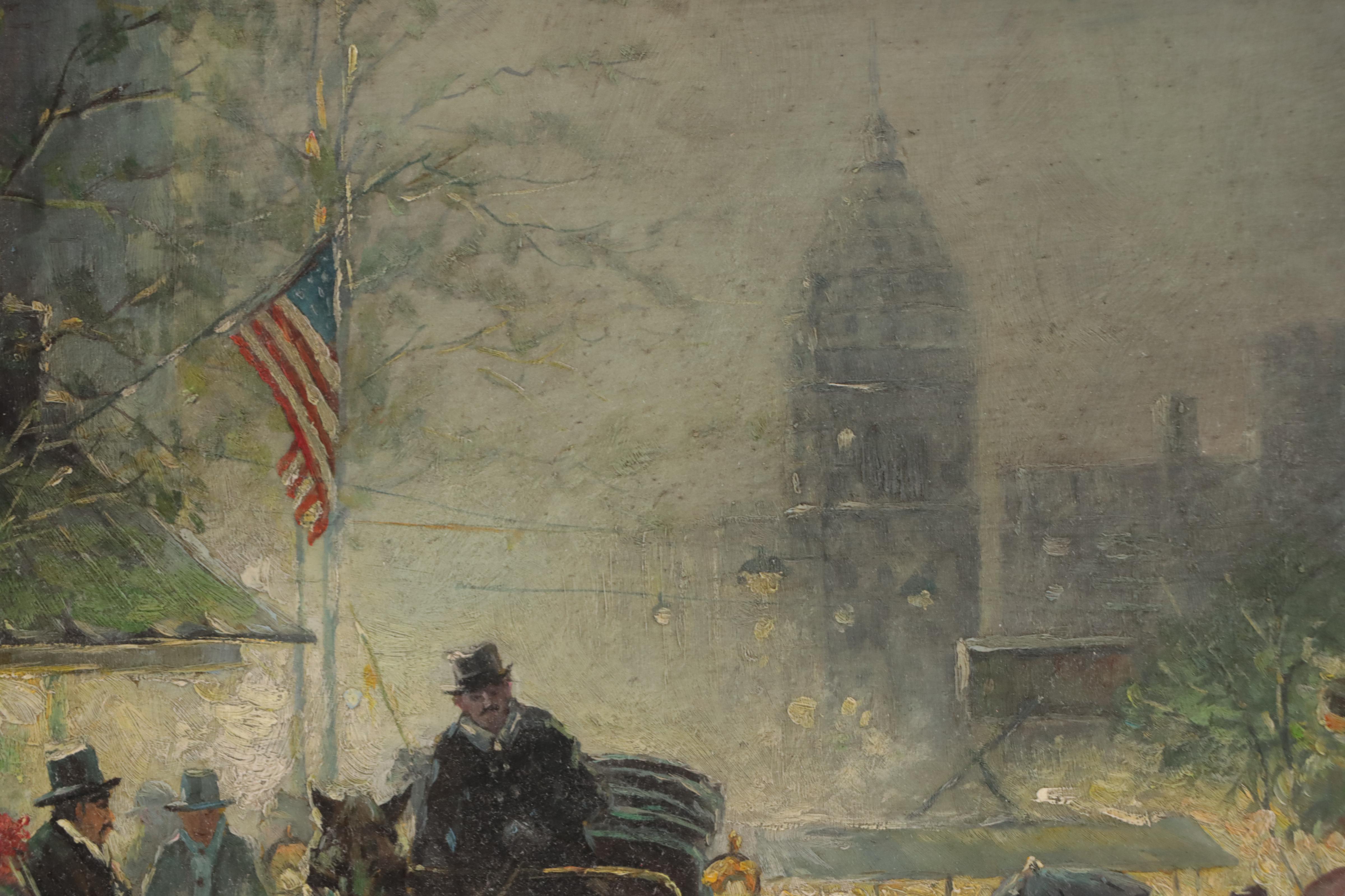 Albert Munghard Oil Painting of New York City Street Scene