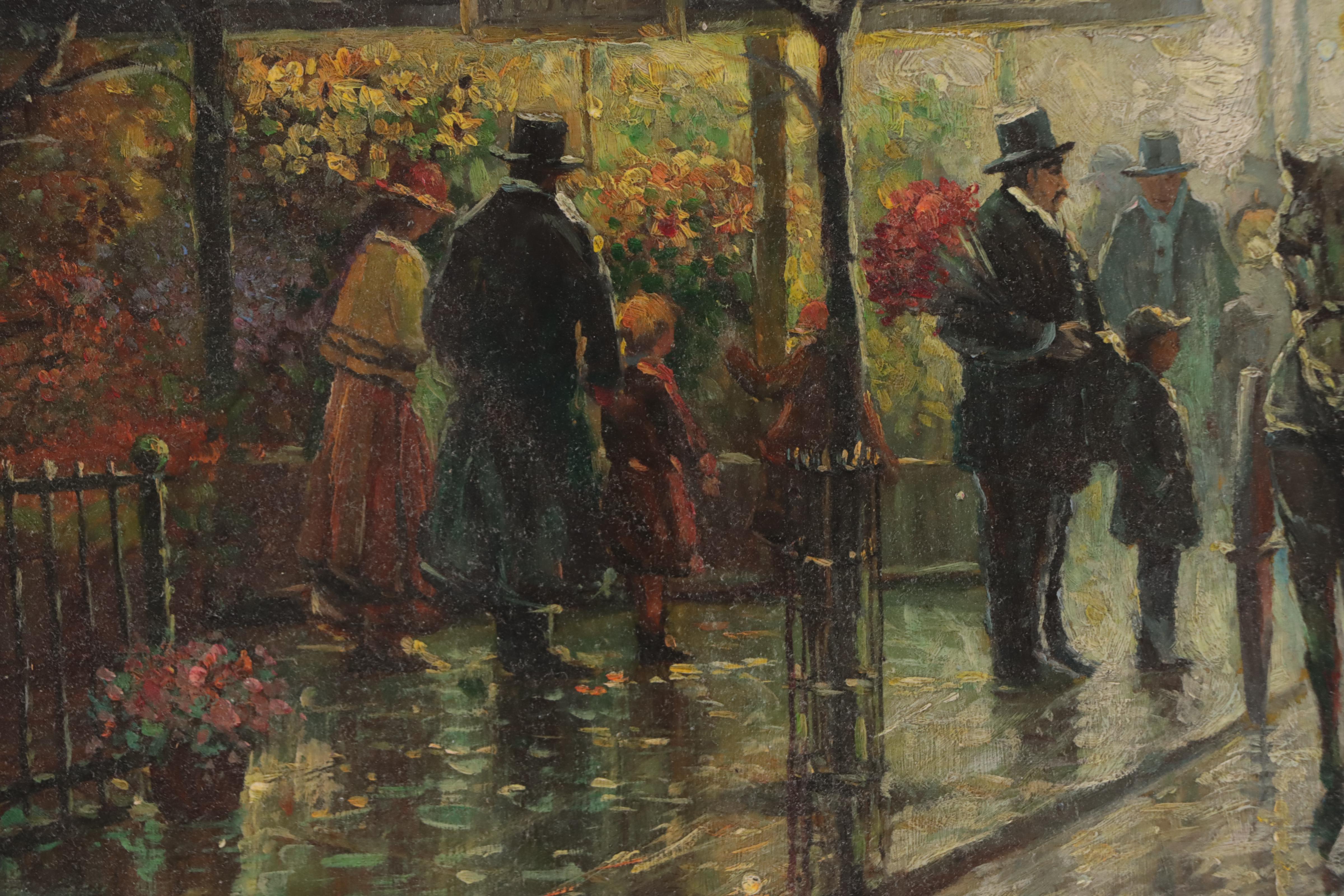 Albert Munghard Oil Painting of New York City Street Scene