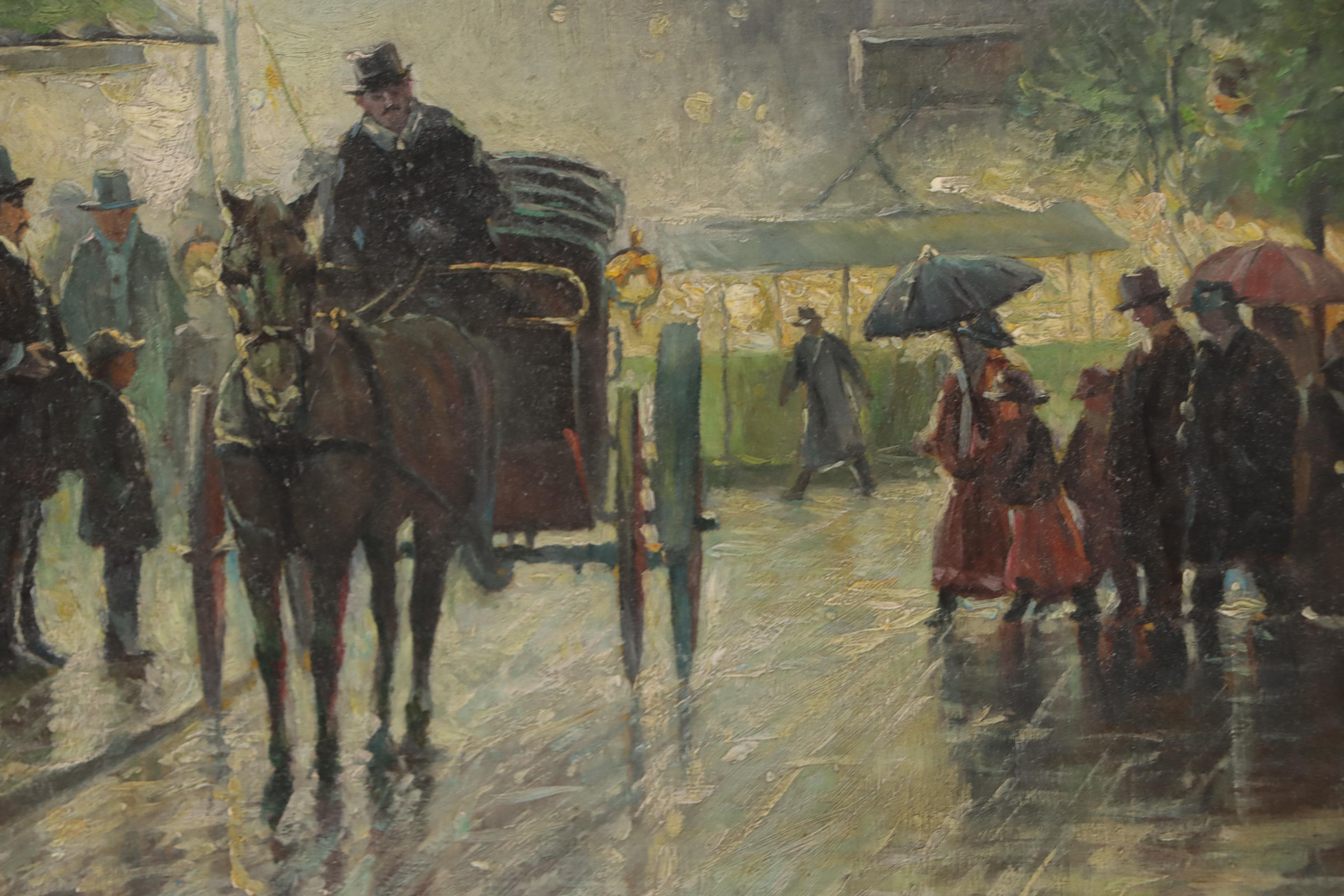 Albert Munghard Oil Painting of New York City Street Scene