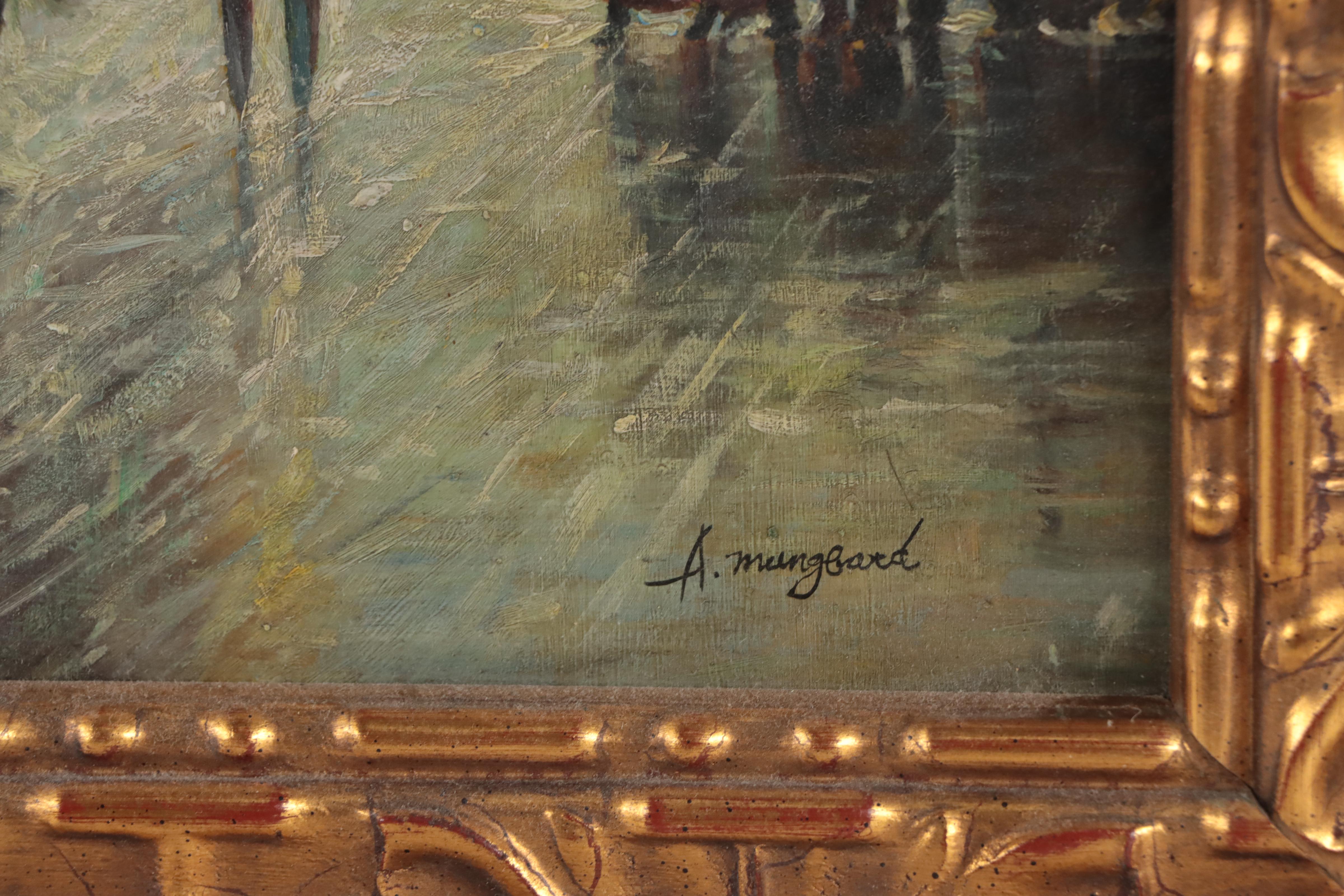 Albert Munghard Oil Painting of New York City Street Scene