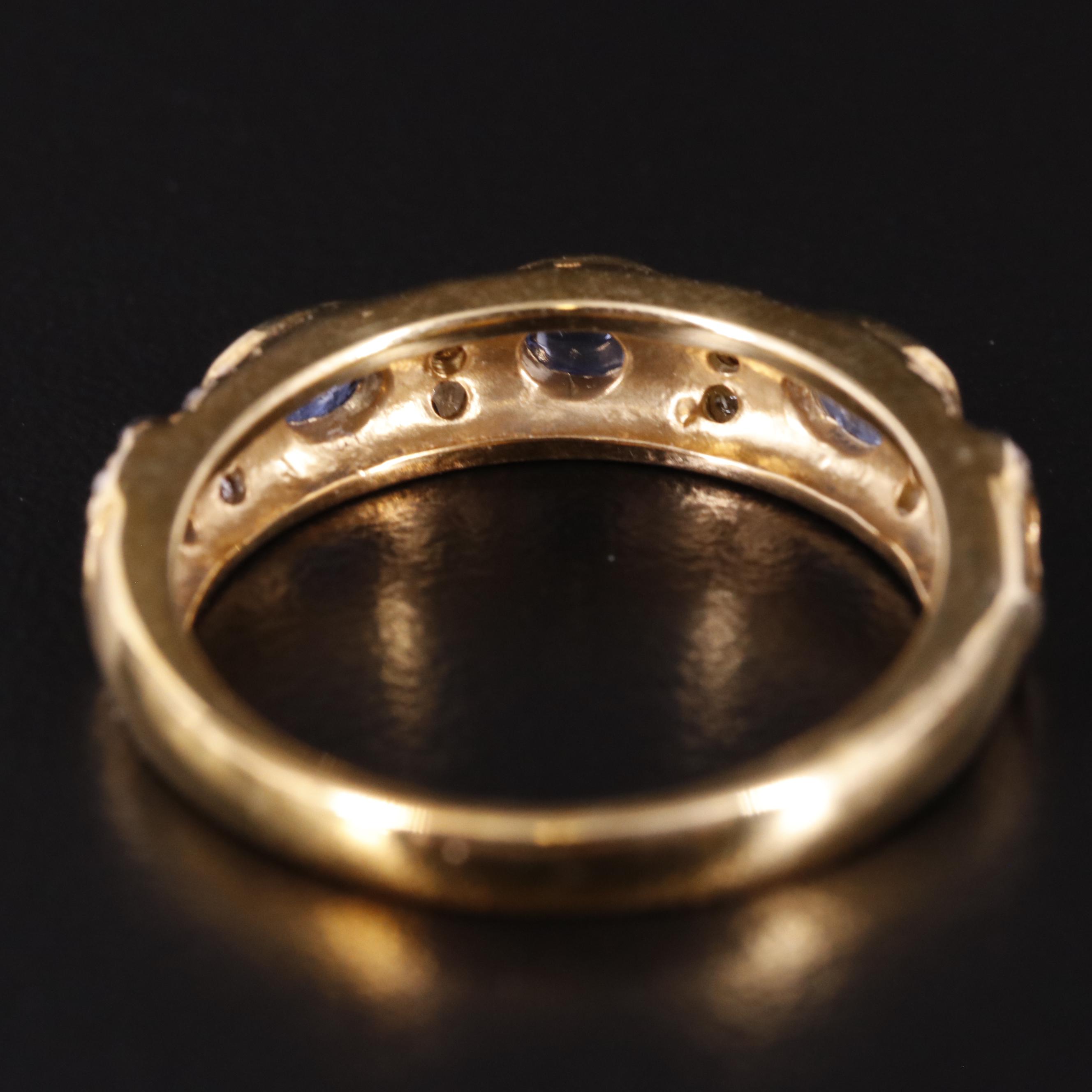 Sterling Sapphire and Diamond Ring