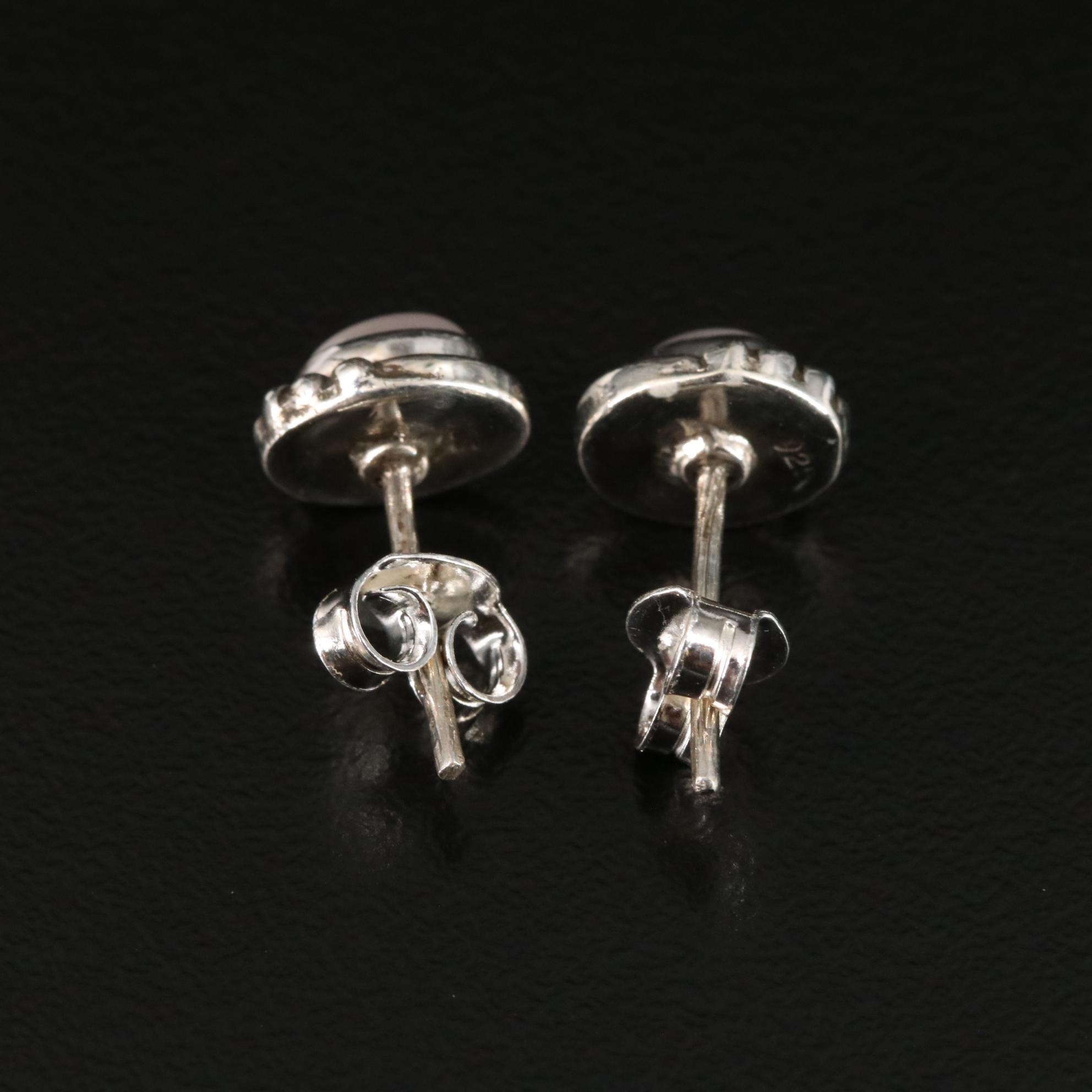 Sterling Moonstone Stud Earrings