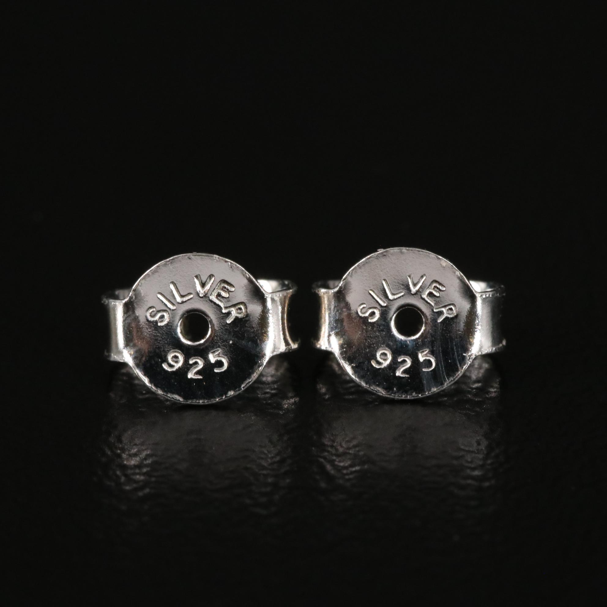 Sterling Moonstone Stud Earrings