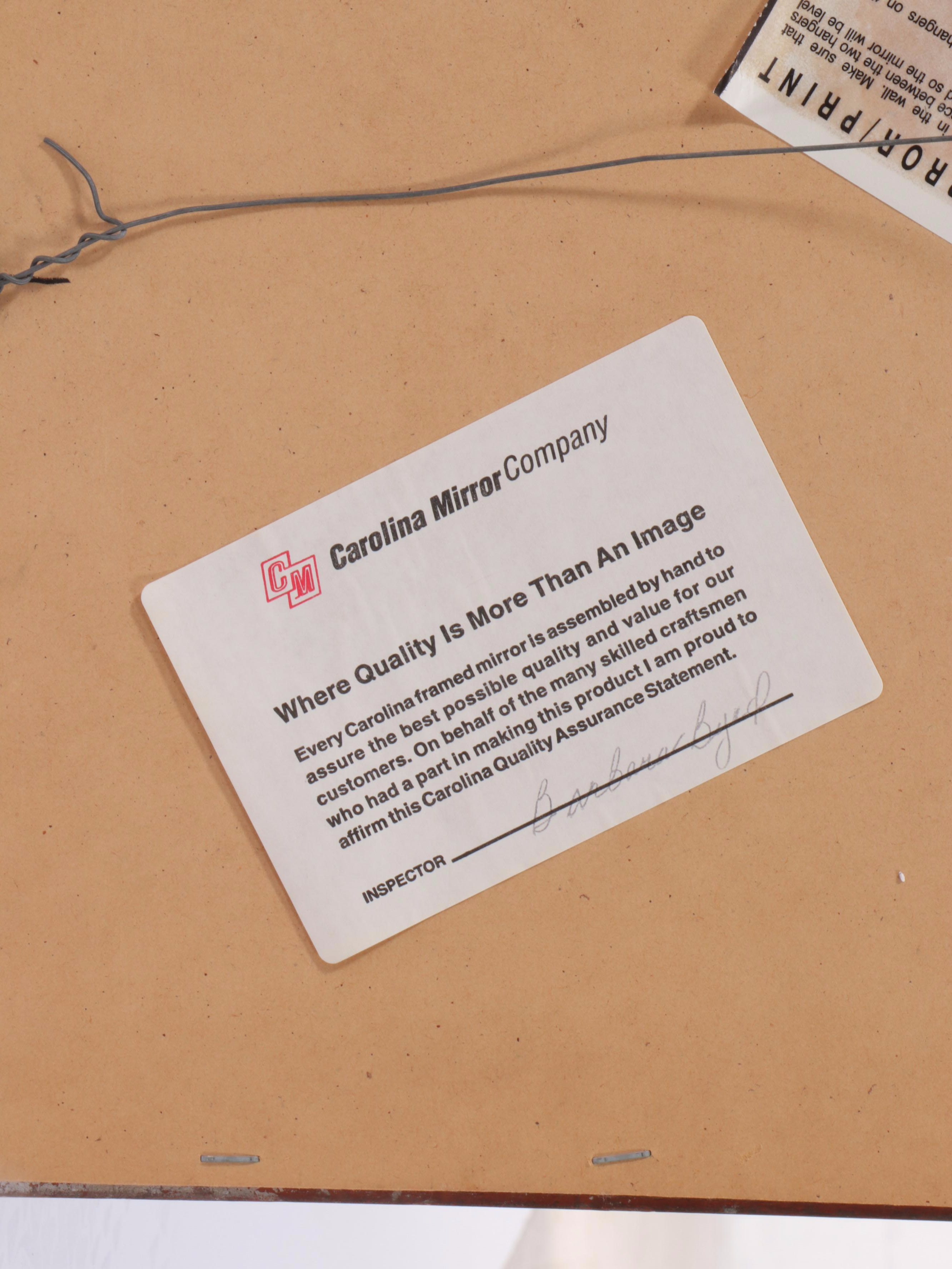 Carolina Mirror Company Neoclassical Style Giltwood and Composition Mirror