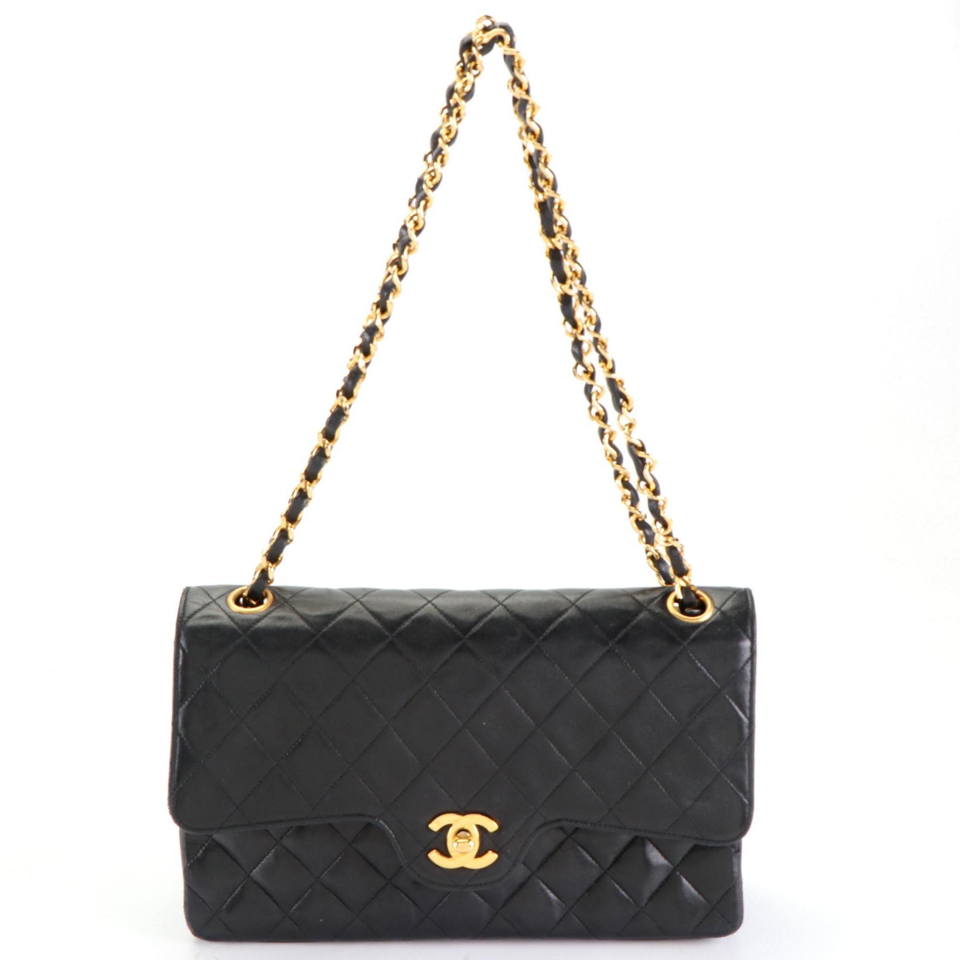 Chanel Timeless Classic Double Flap Handbag in Black Quilted Lambskin