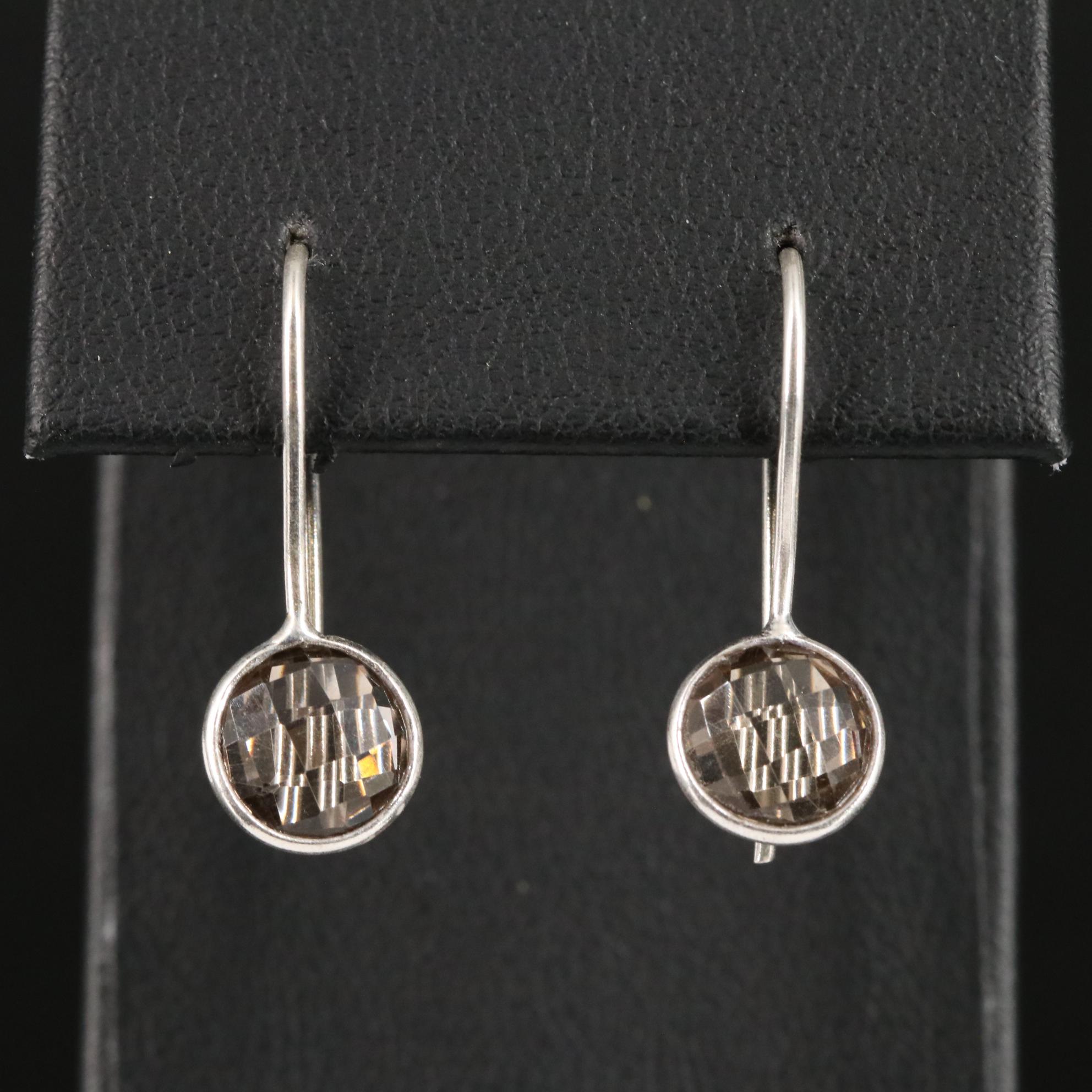 Sterling Smoky Quartz Drop Earrings