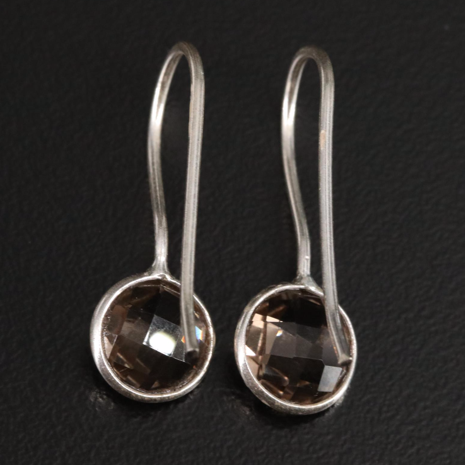 Sterling Smoky Quartz Drop Earrings