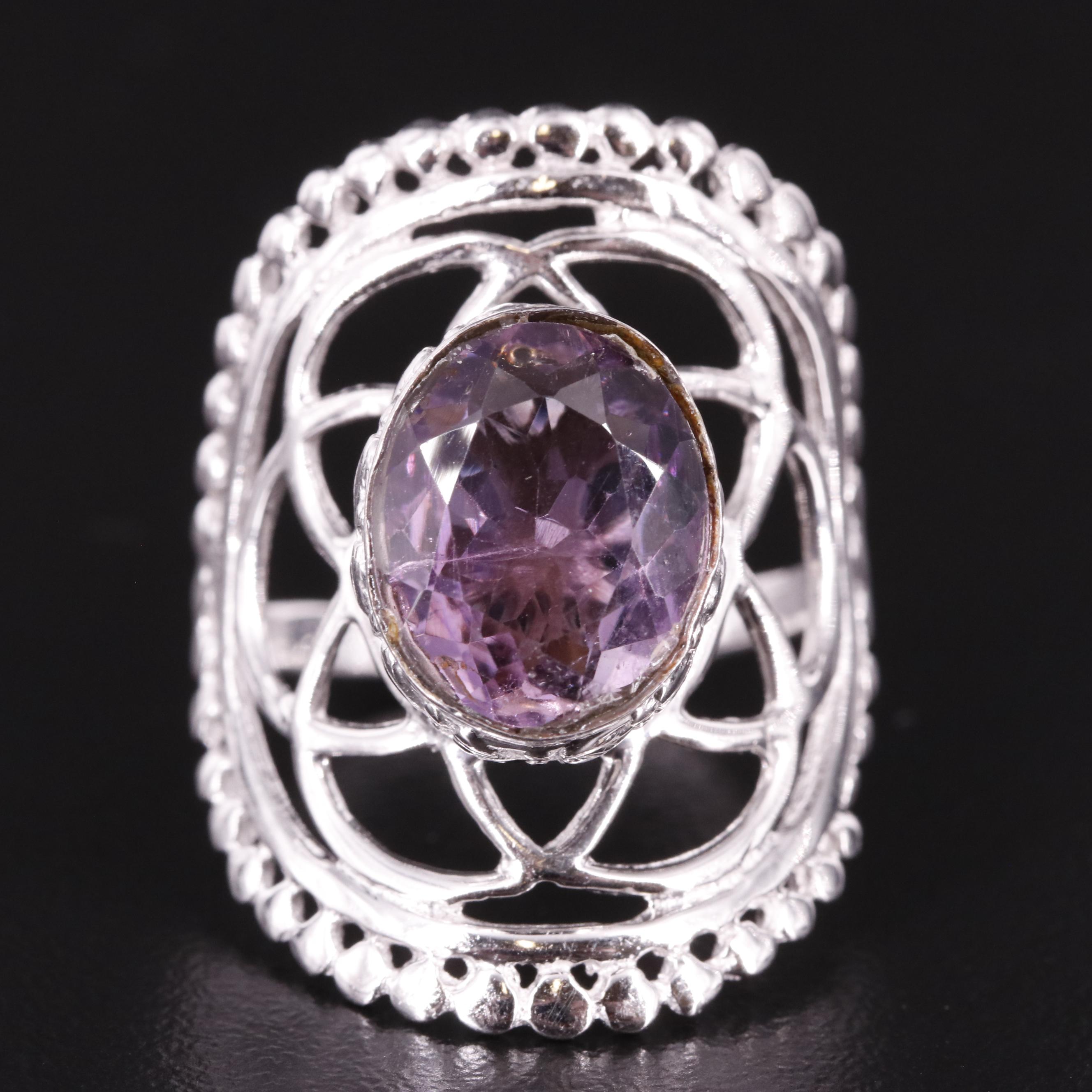 Amethyst Saddle Ring