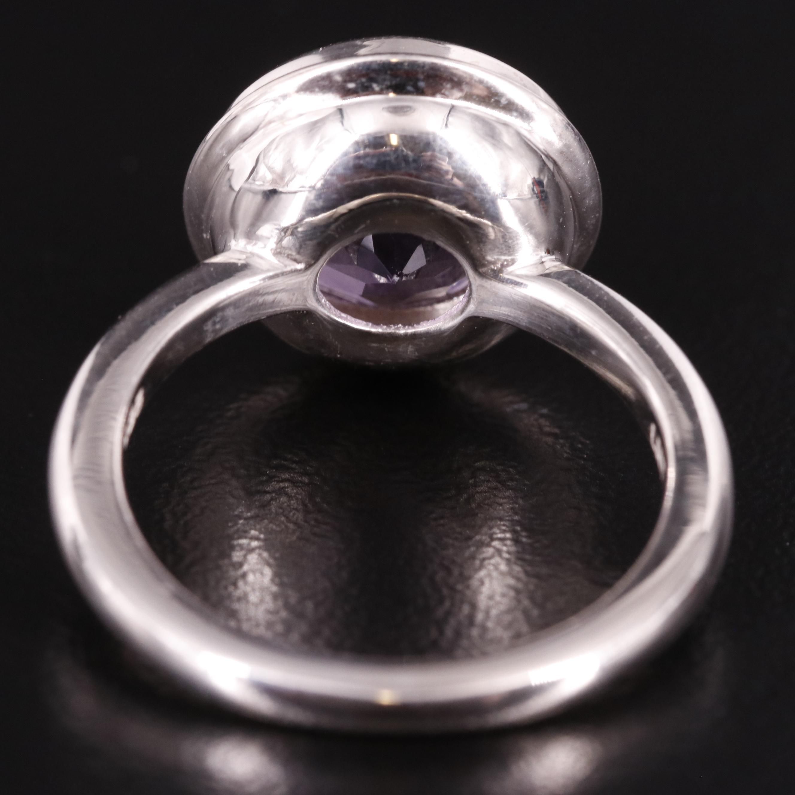 Sterling Bezel Set Amethyst Ring