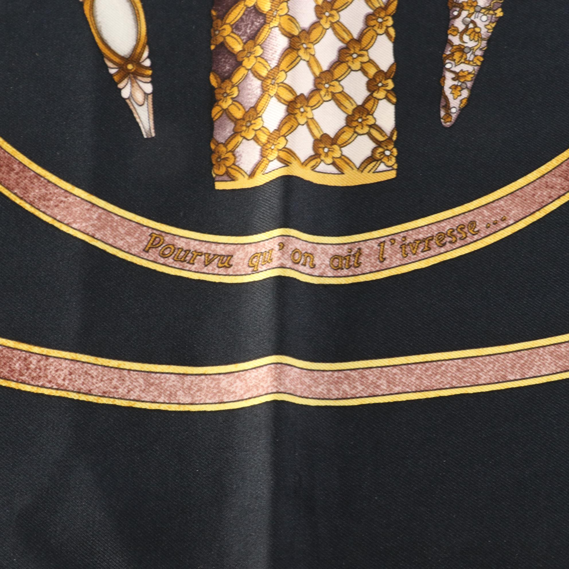 Hermès "Qu'Importe le Flacon" Silk Twill Scarf 90