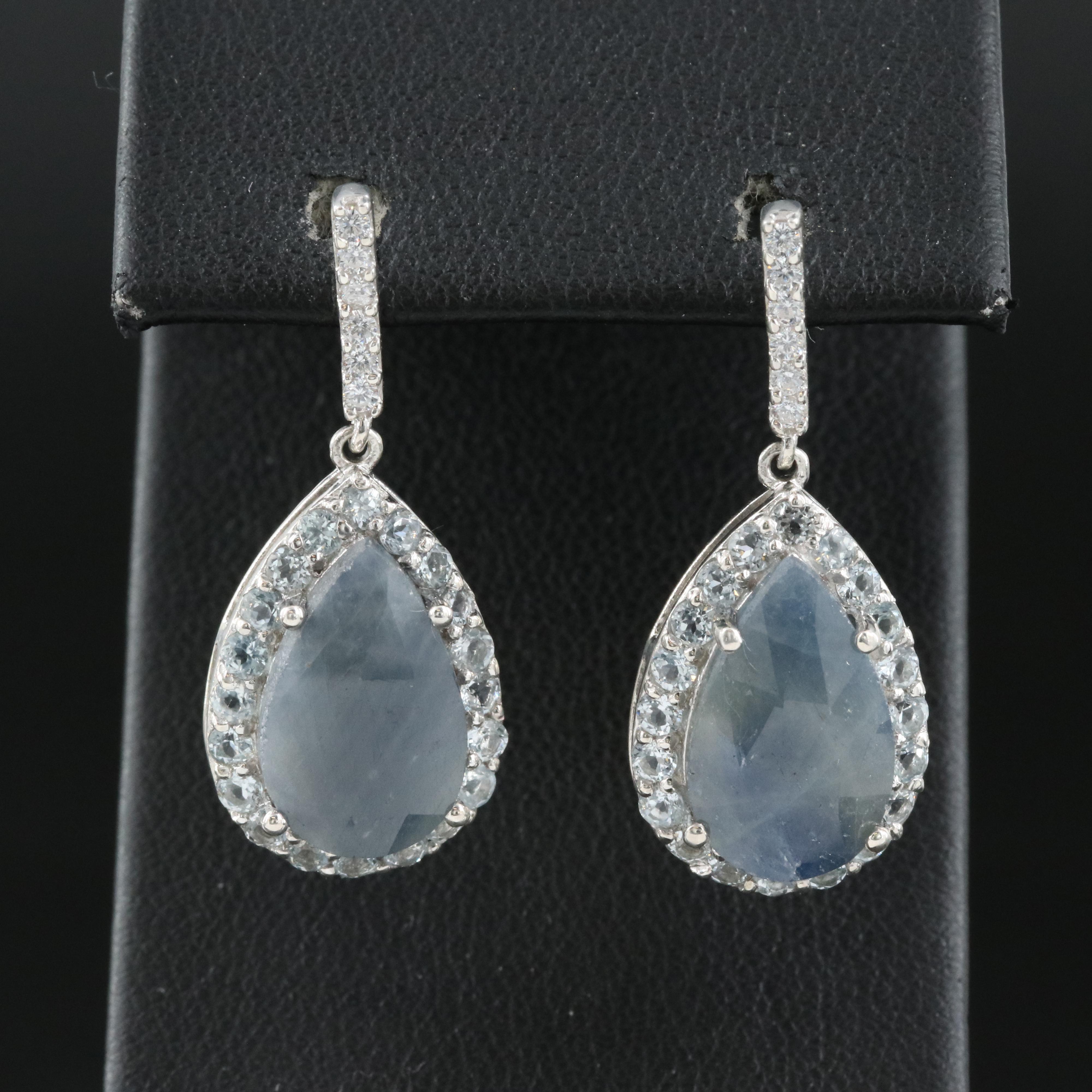 Sterling Sapphire and Topaz Earrings