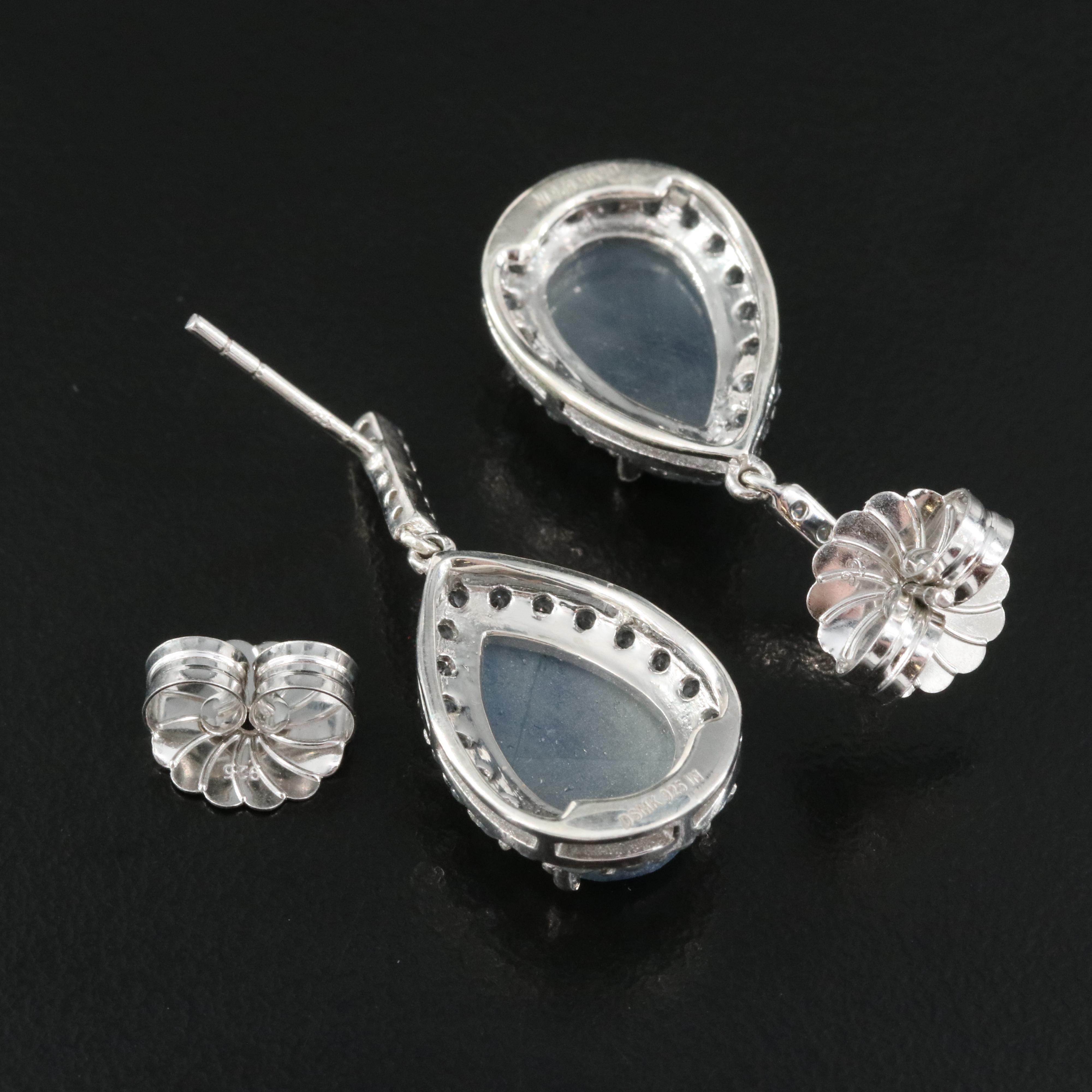 Sterling Sapphire and Topaz Earrings