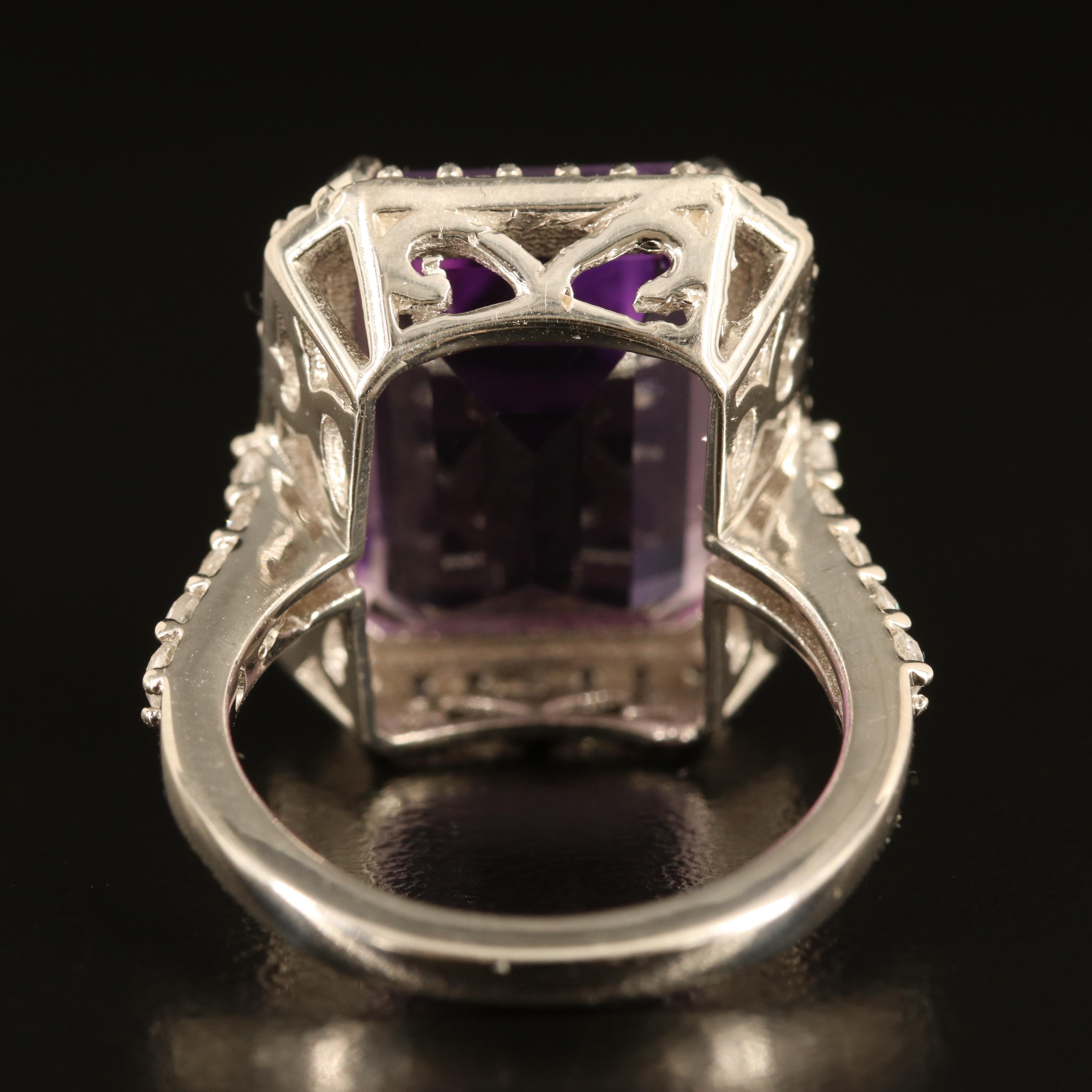 Sterling Amethyst and White Topaz Ring