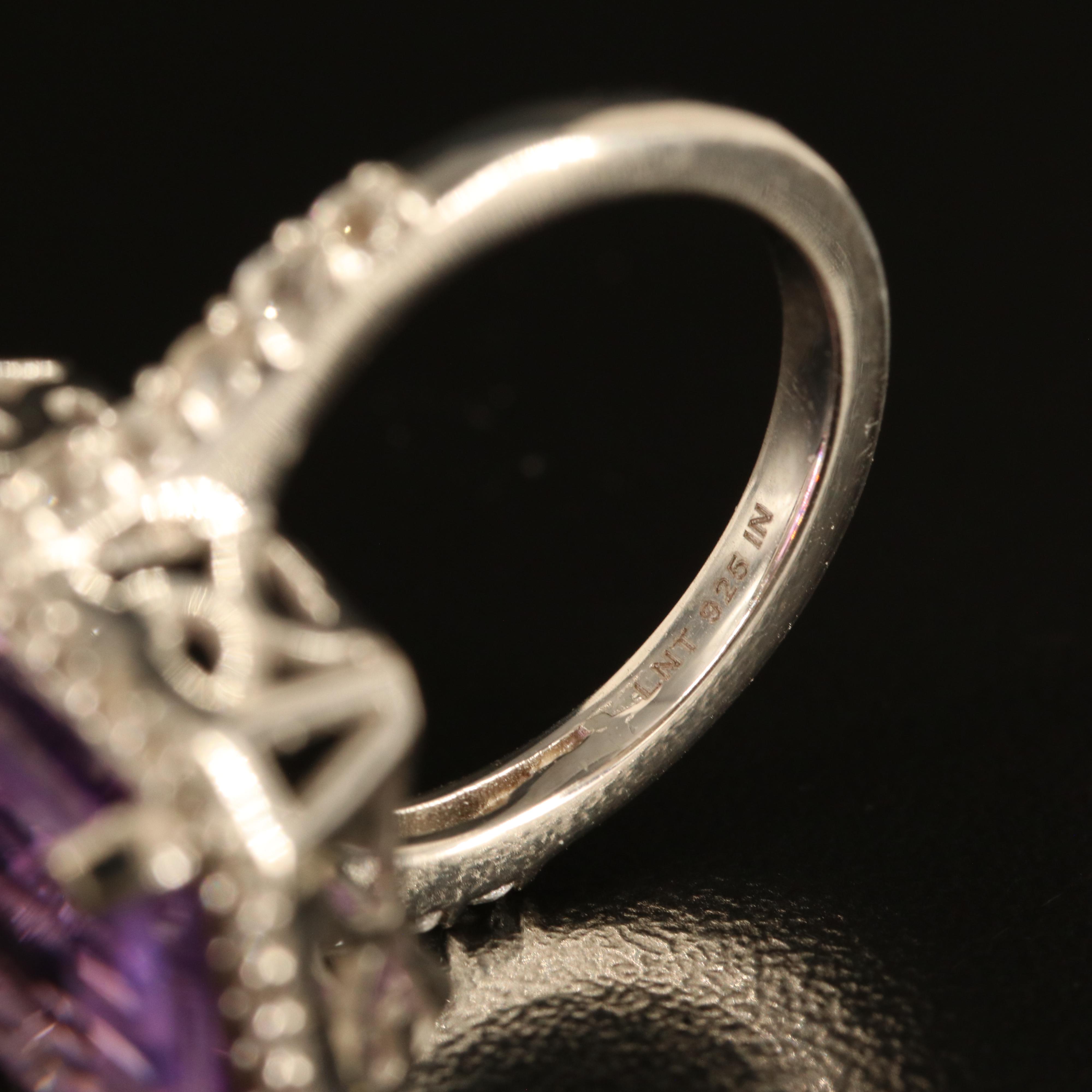 Sterling Amethyst and White Topaz Ring