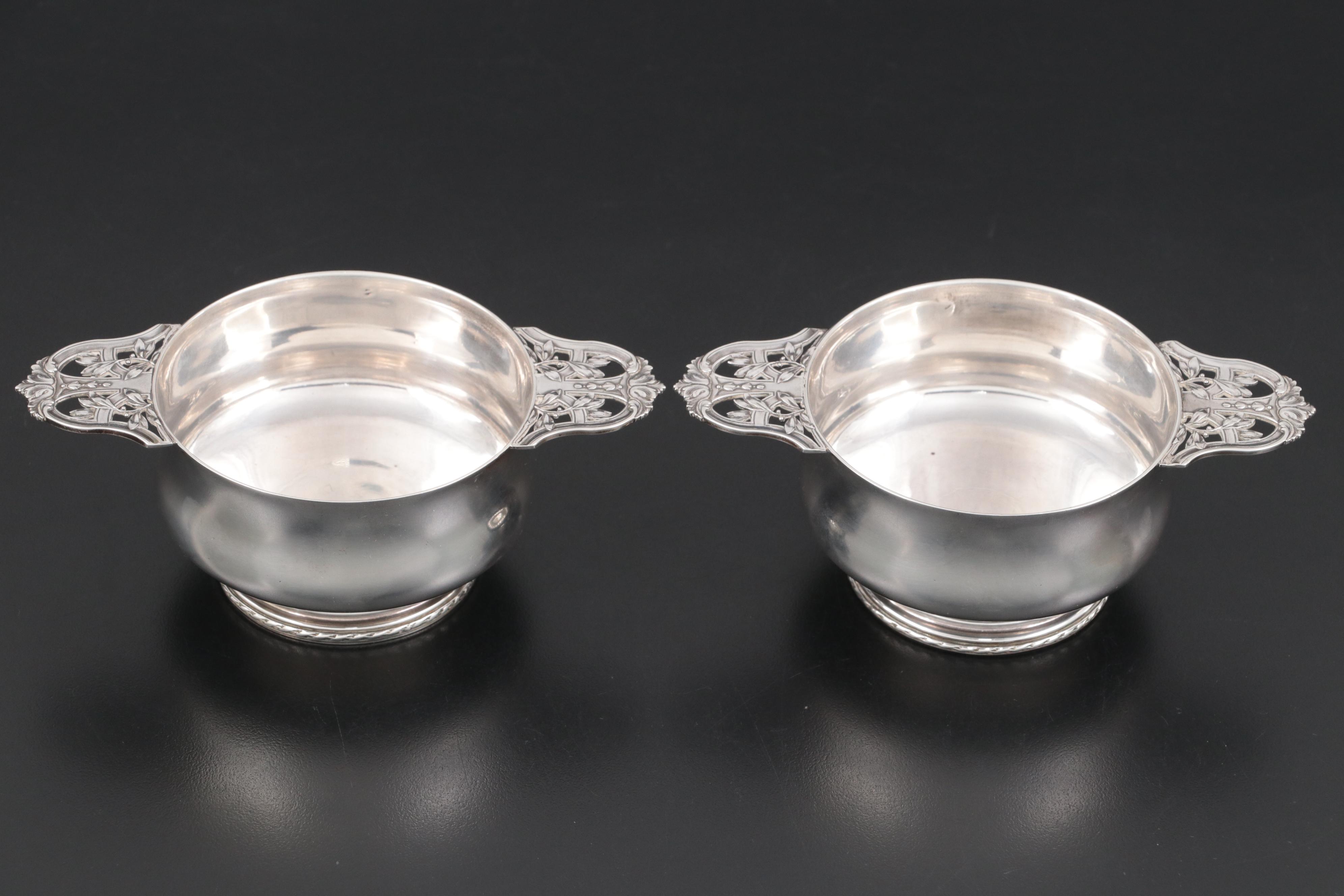 French Export 950 Silver Double-Handled Écuelles, Late 19th/ Early 20th Century