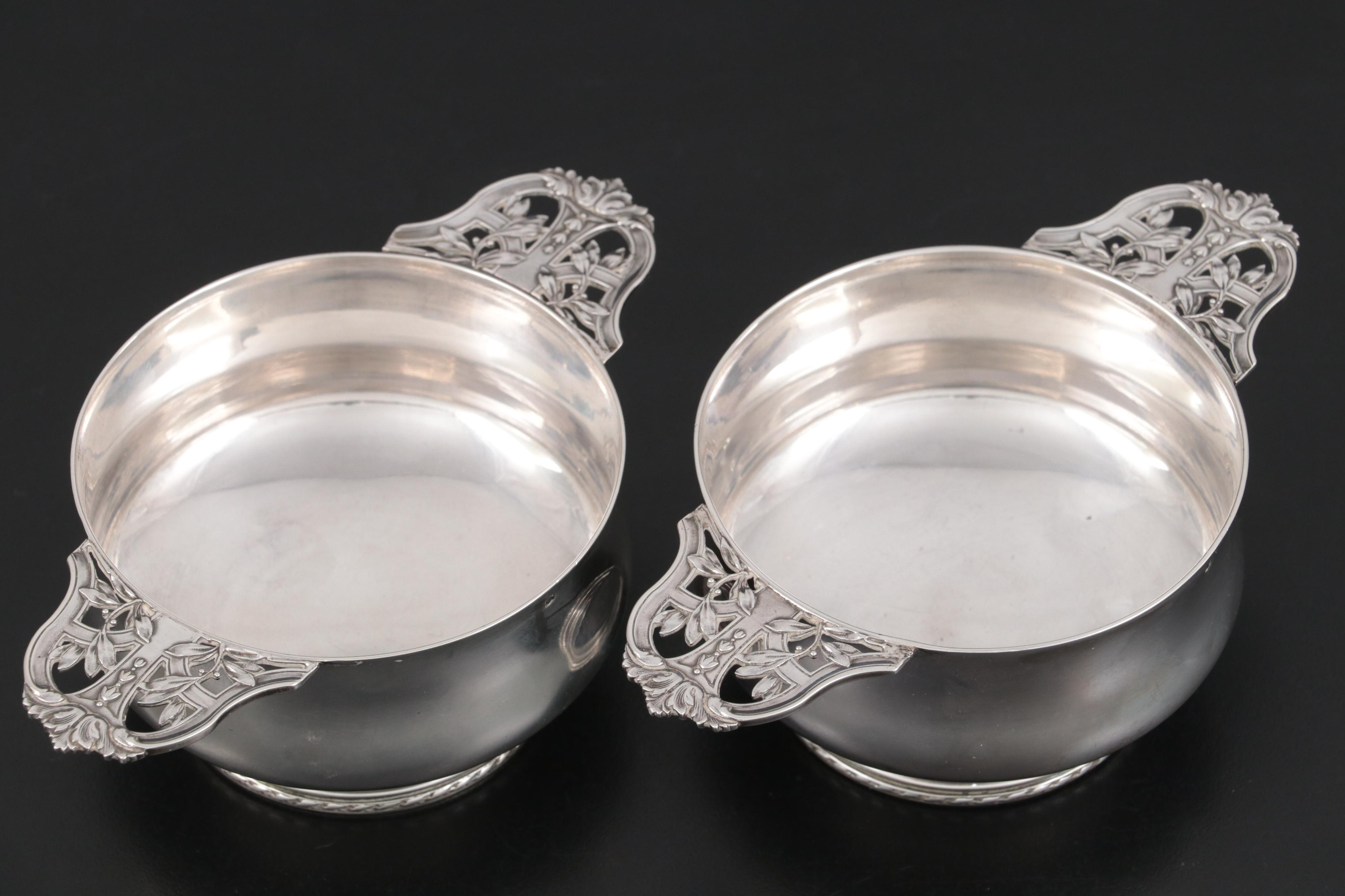 French Export 950 Silver Double-Handled Écuelles, Late 19th/ Early 20th Century