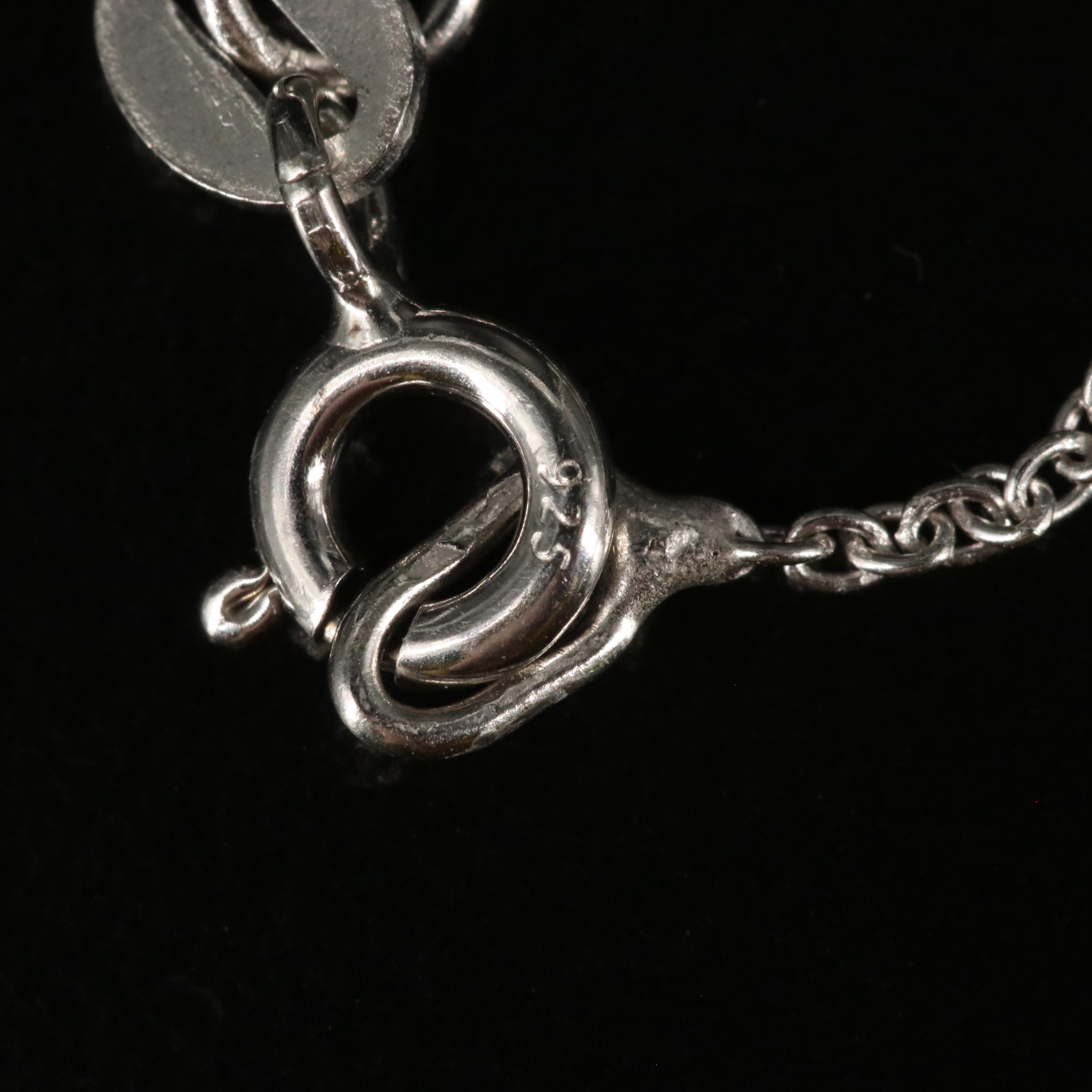 Sterling Two-Tone Ribbon Pendant Necklace