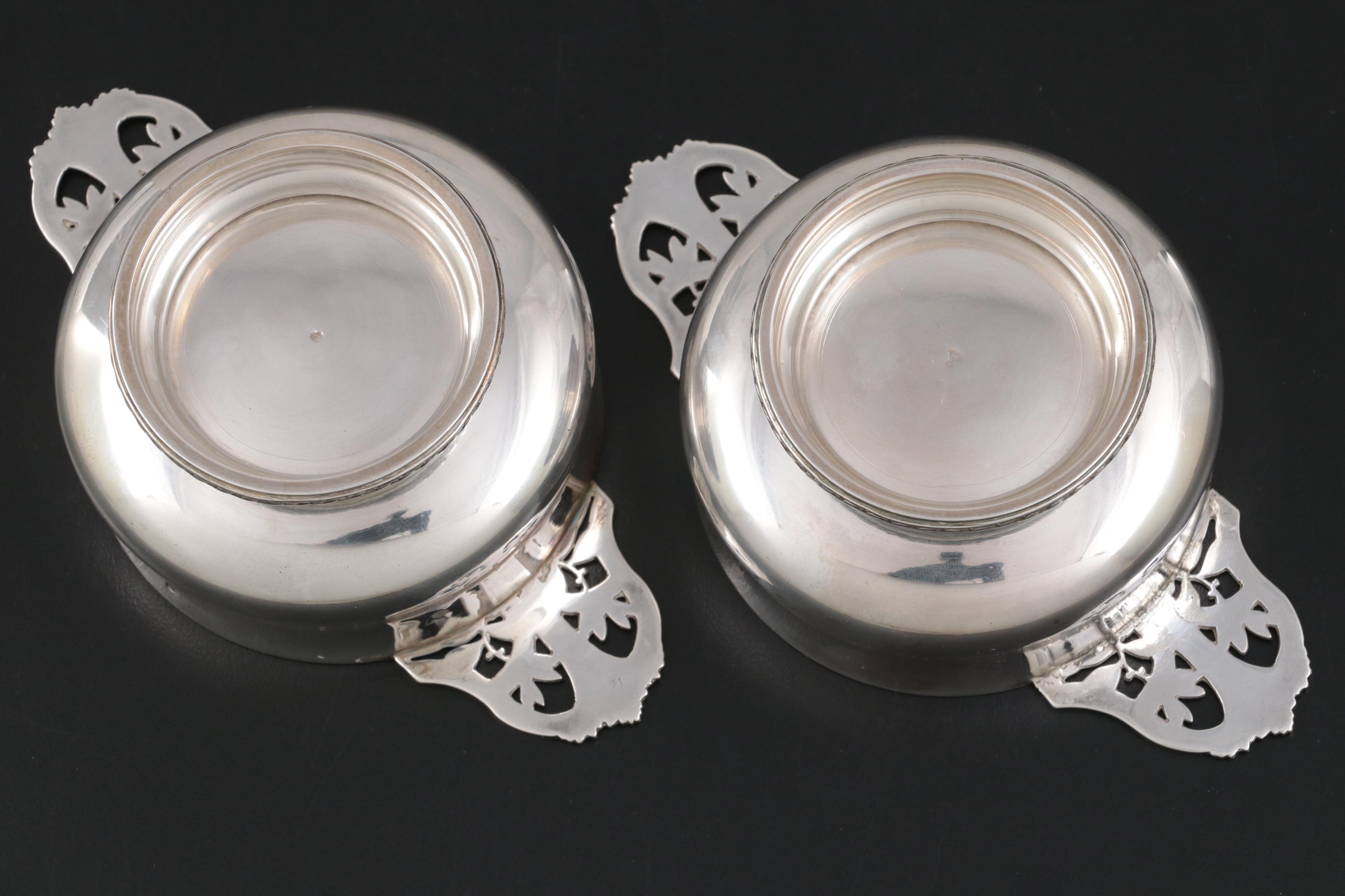 French Export 950 Silver Double-Handled Écuelles, Late 19th/ Early 20th Century